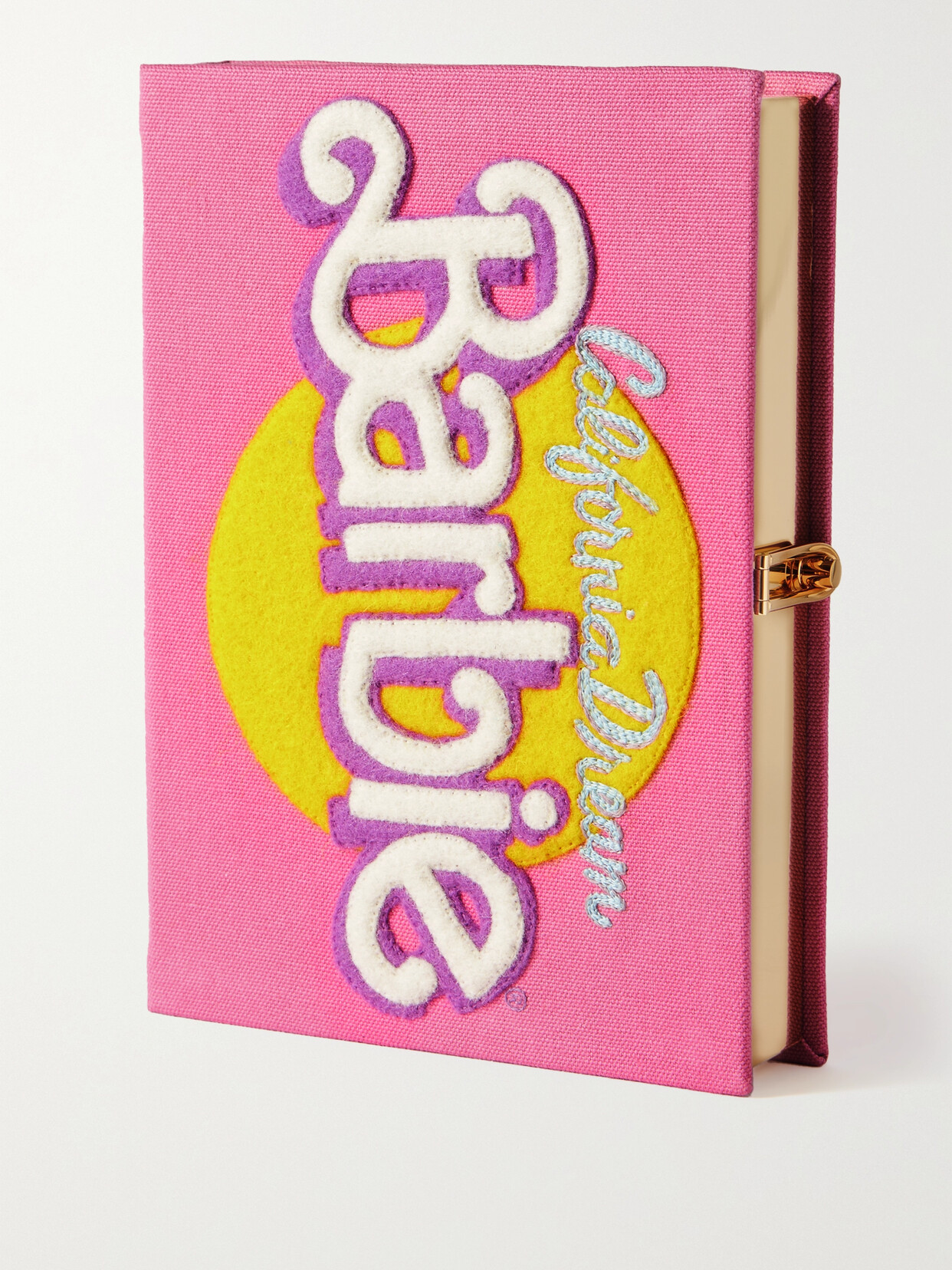 Barbie Embroidered Appliquéd Canvas Clutch