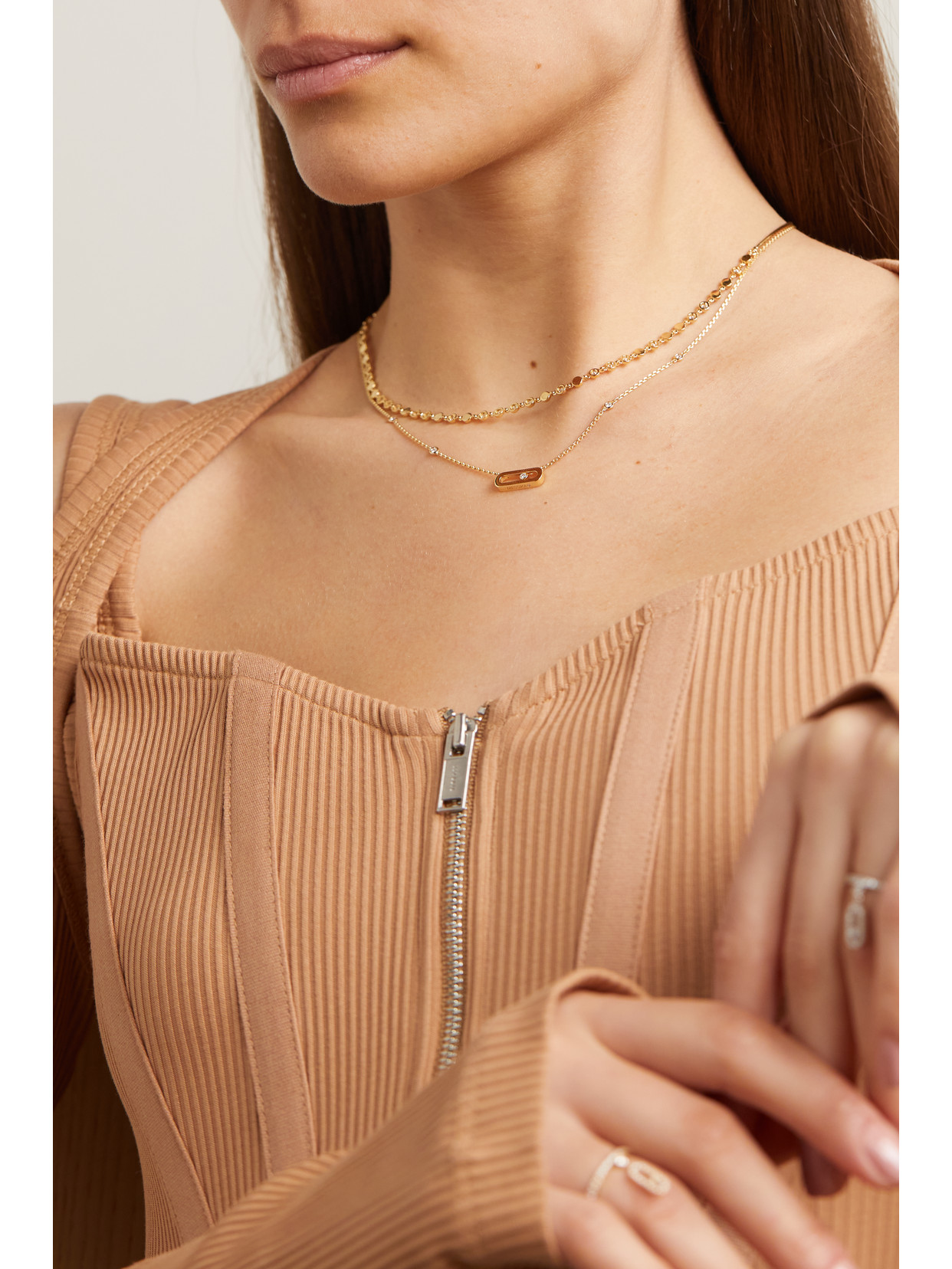 Messika D-vibes 18-karat Gold Diamond Necklace In Gold