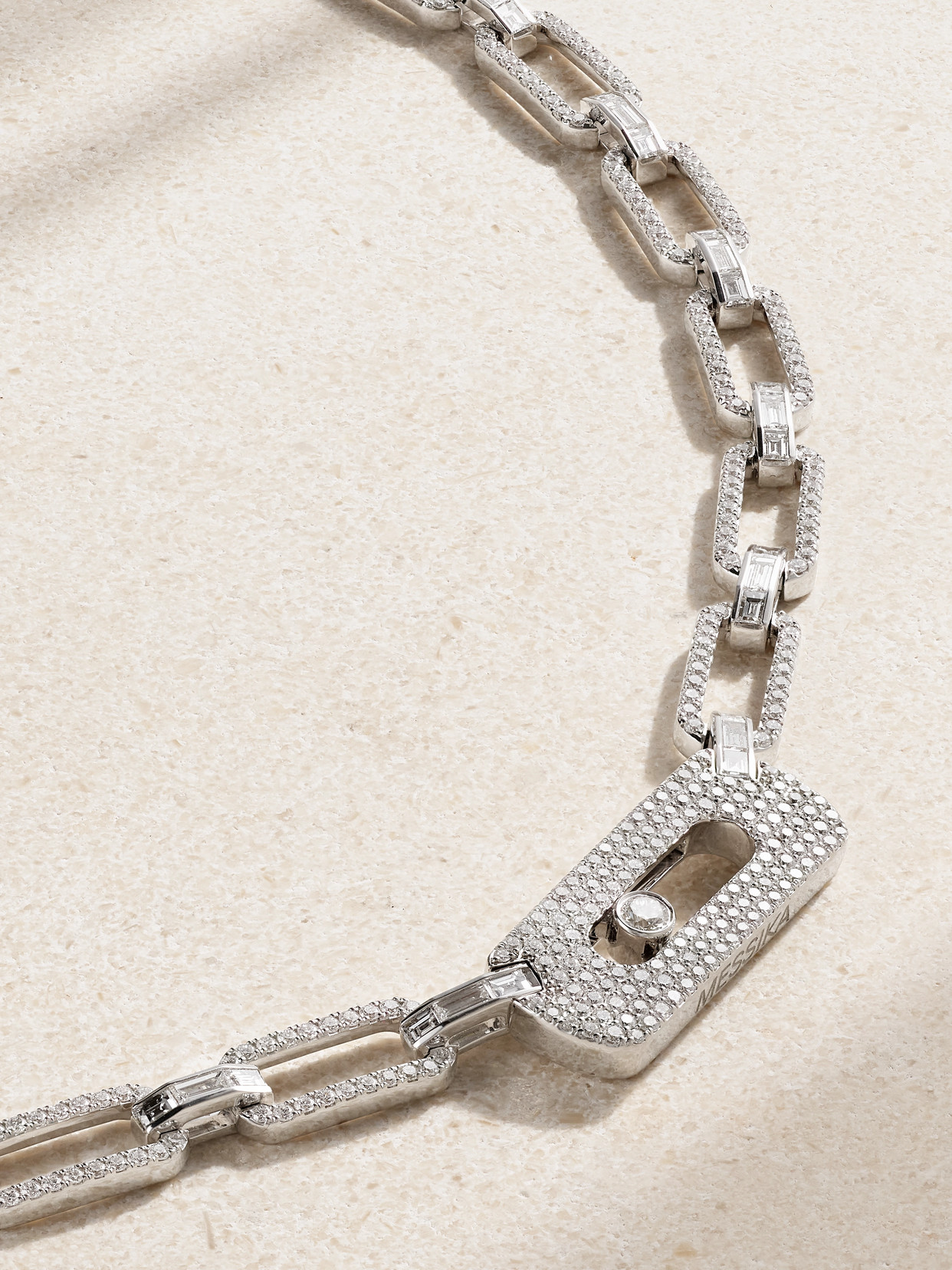 Messika My Move 18-karat White Gold Diamond Necklace In Metallic