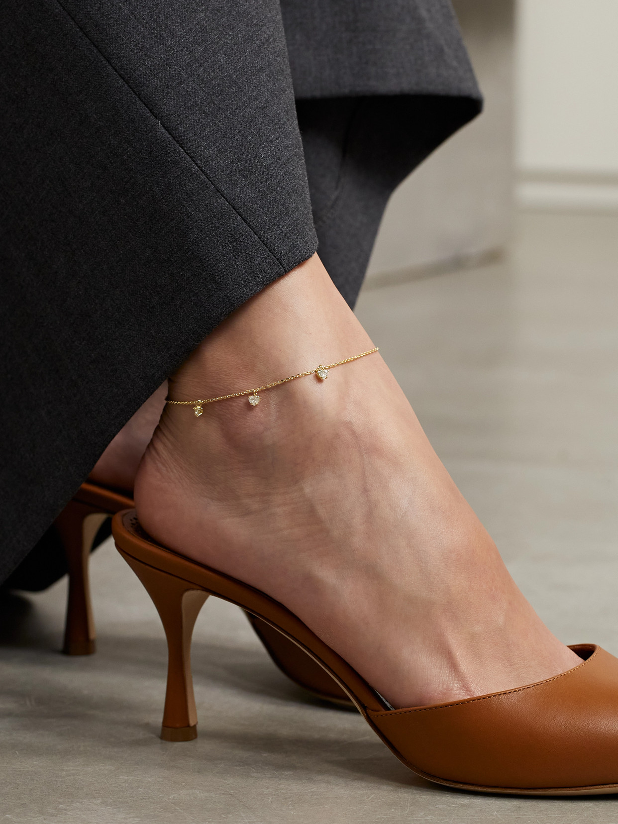 Anita Ko 18-karat Gold Diamond Anklet In Gold