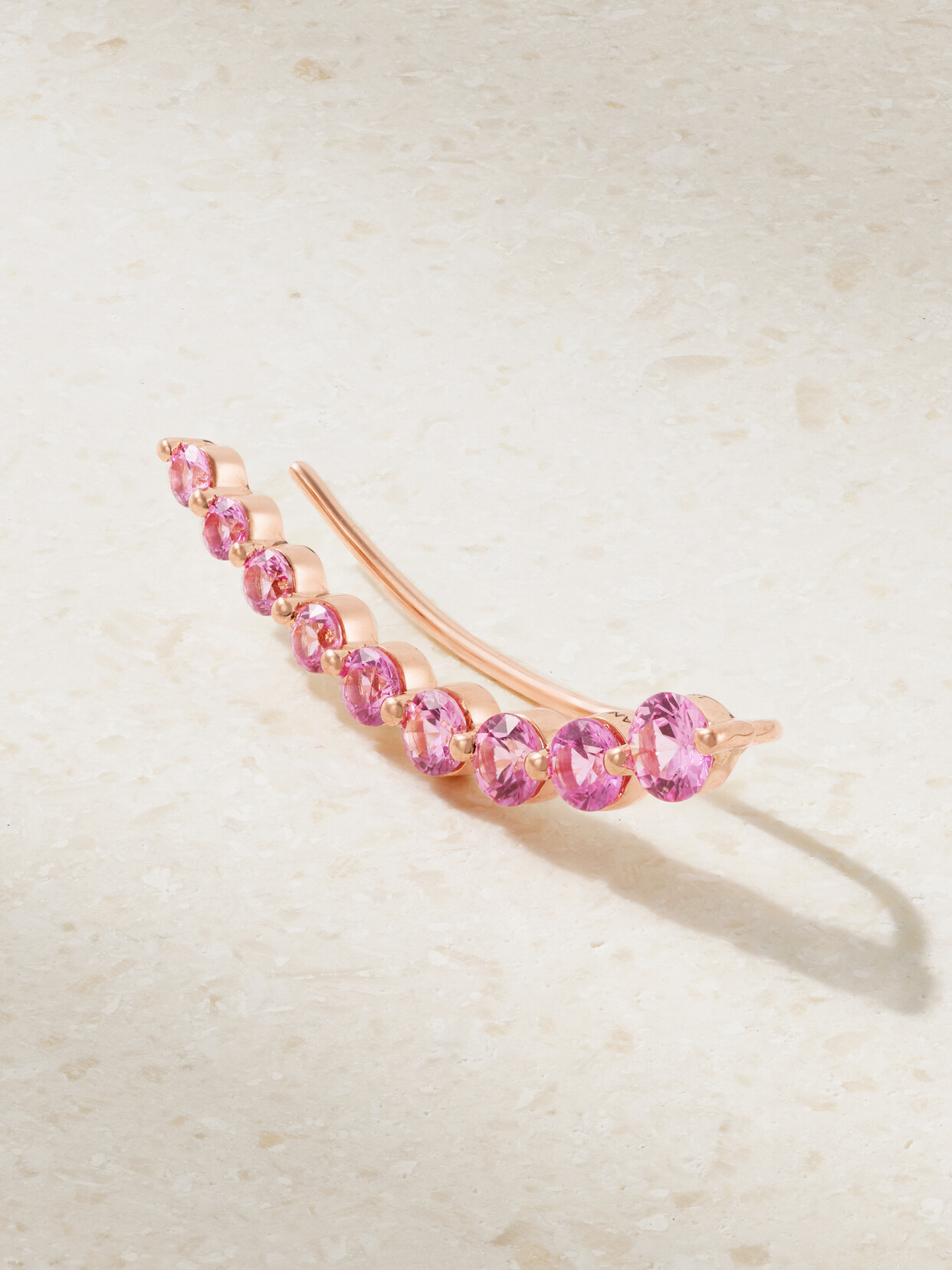 Anita Ko - Floating 18-karat Rose Gold Sapphire Single Ear Cuff - L