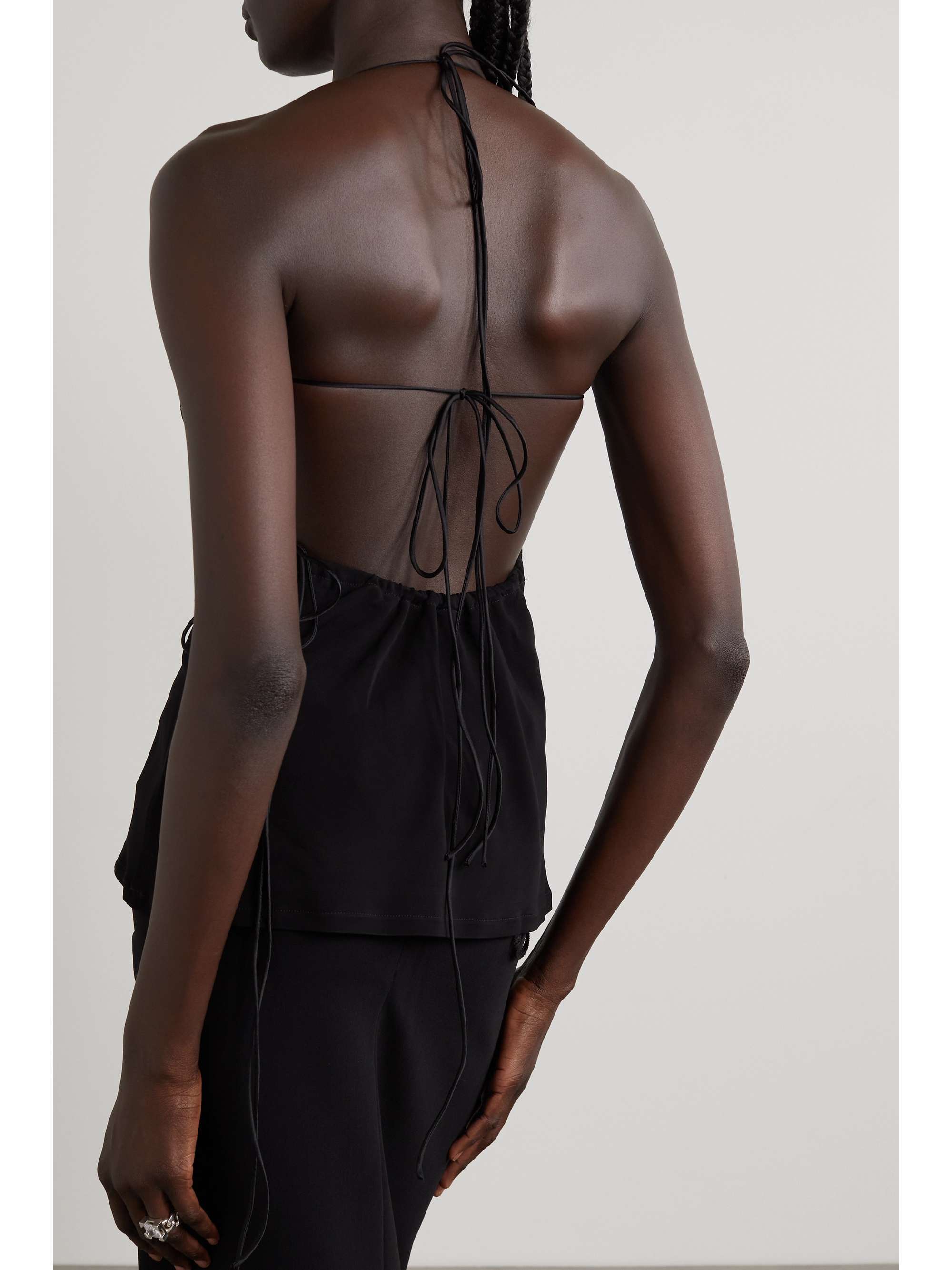 CHRISTOPHER ESBER Open-back cutout jersey halterneck top