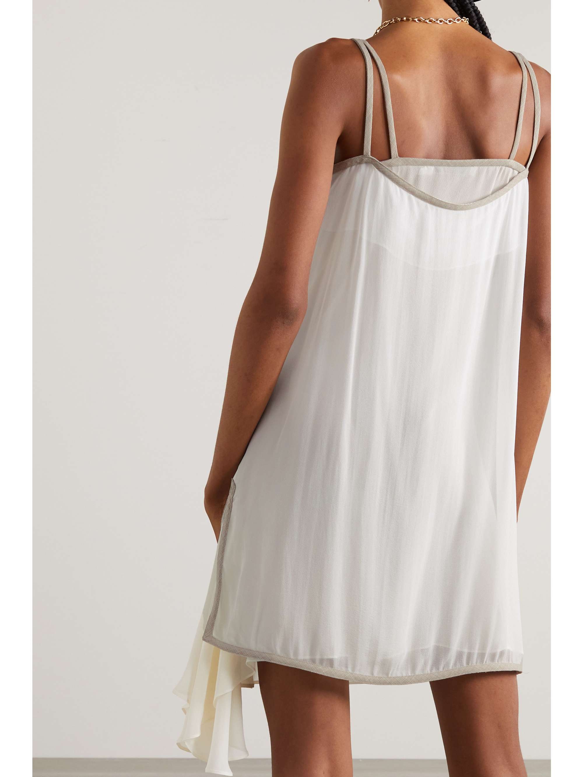 CHRISTOPHER ESBER Embroidered silk-crepe mini dress