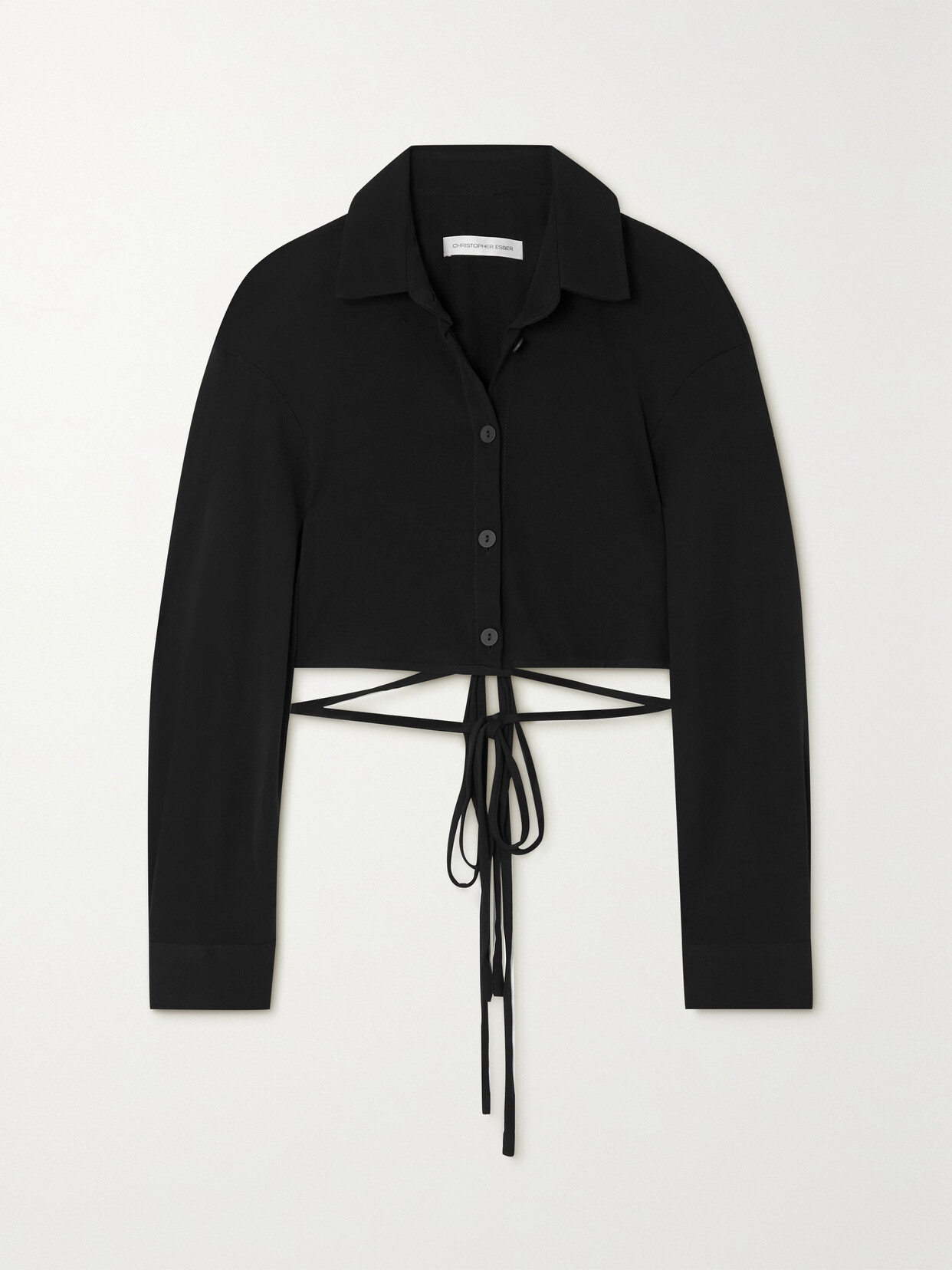 Christopher Esber Black Silk Shirt In Black