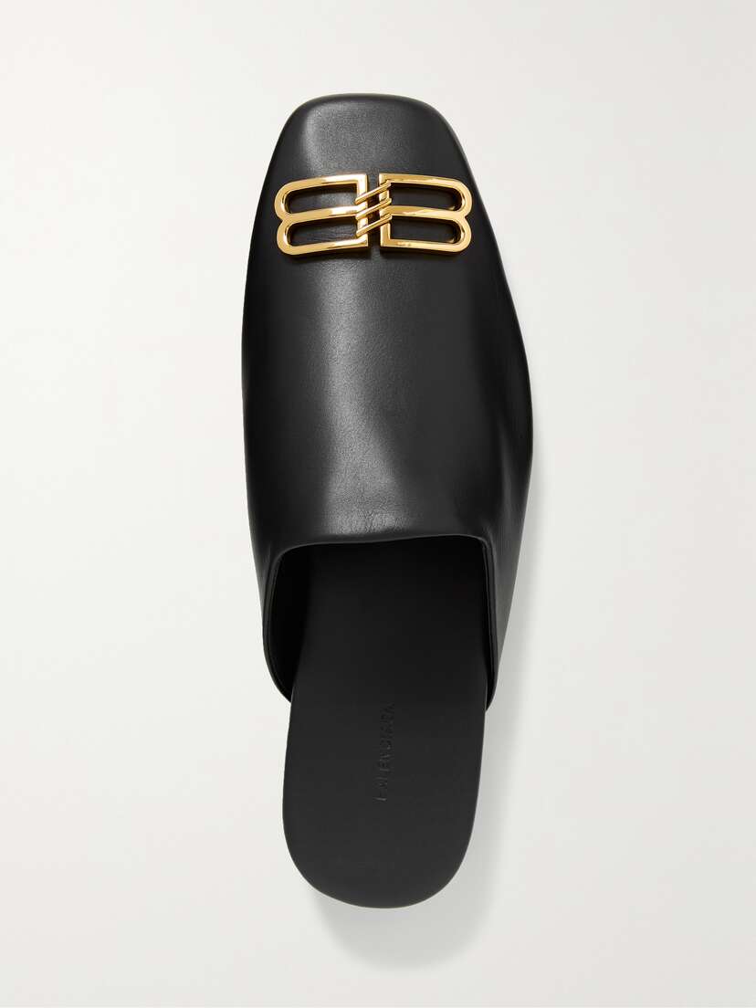 Balenciaga Cosy Bb Logo-embellished Leather Slippers