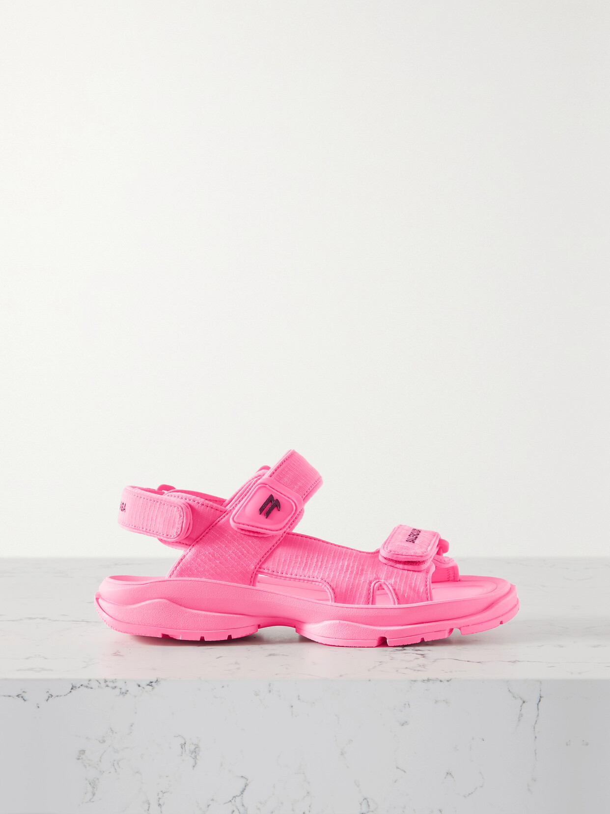 Balenciaga Logo-embroidered Ripstop Sandals - Pink