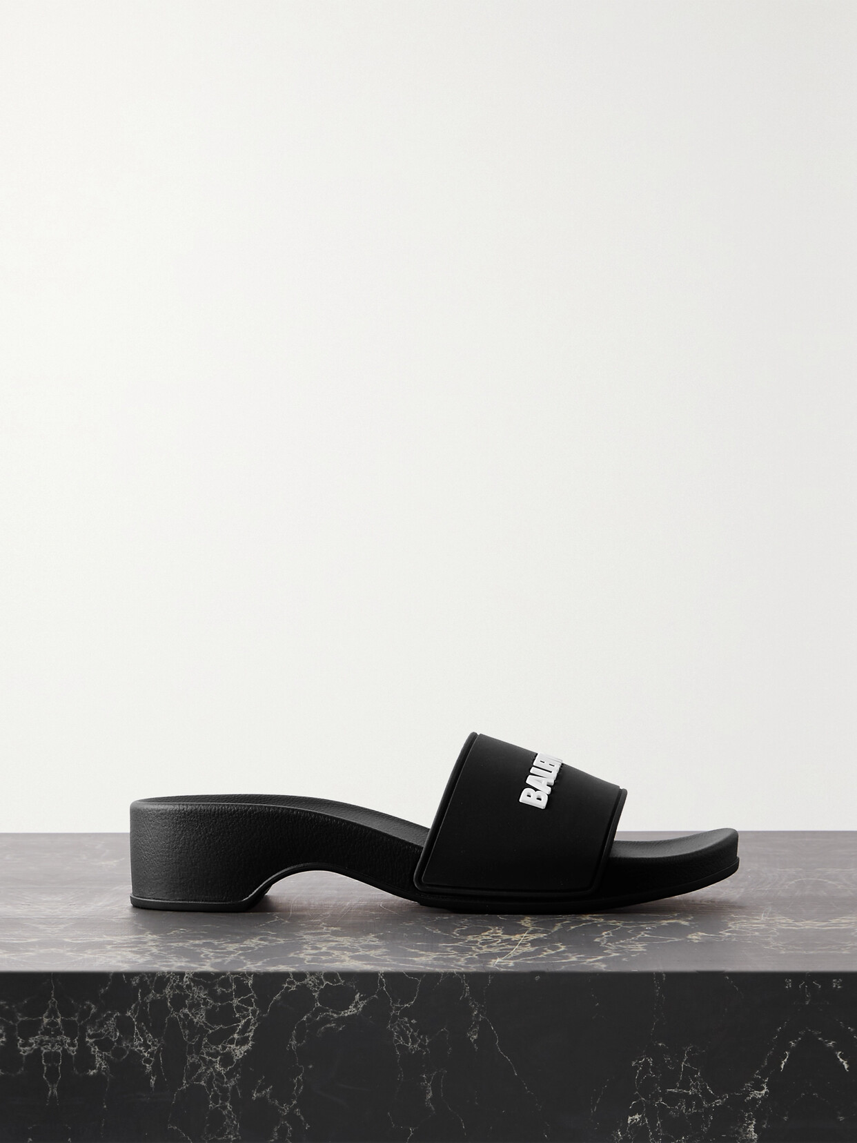 Balenciaga - Logo-embossed Rubber Slides - Black