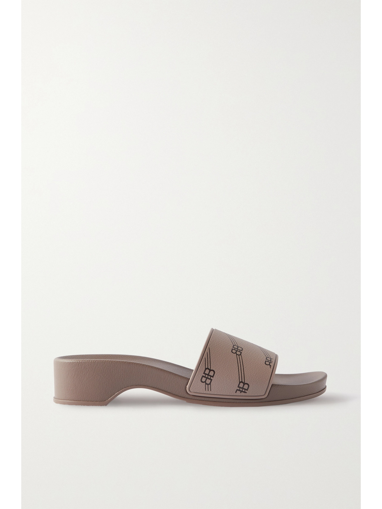Balenciaga Logo-print Rubber Slides - Neutrals
