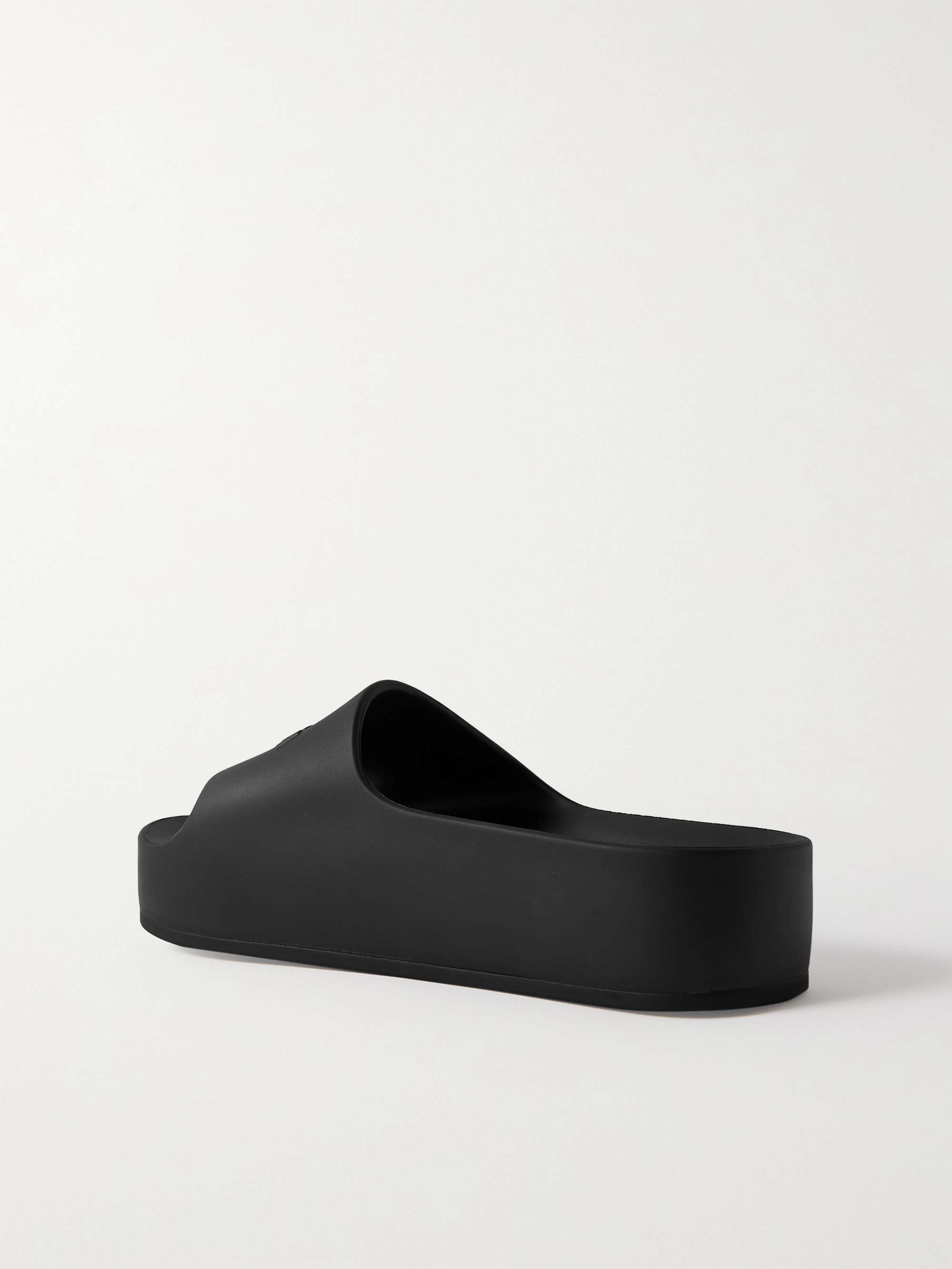 BALENCIAGA Mono logo-embossed rubber platform slides