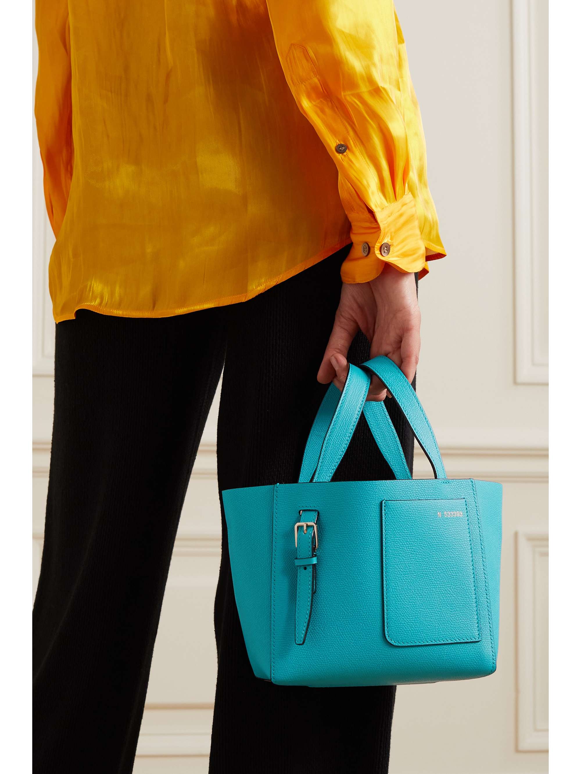 VALEXTRA Secchiello mini textured-leather bucket bag