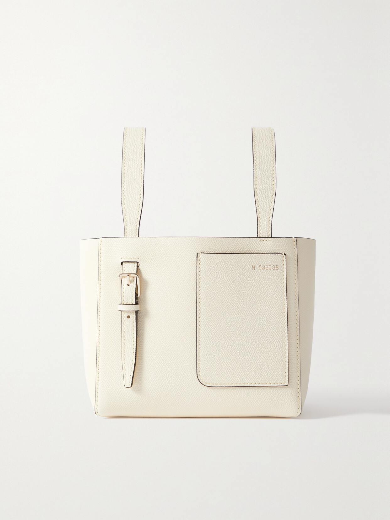 VALEXTRA SECCHIELLO MINI TEXTURED-LEATHER BUCKET BAG