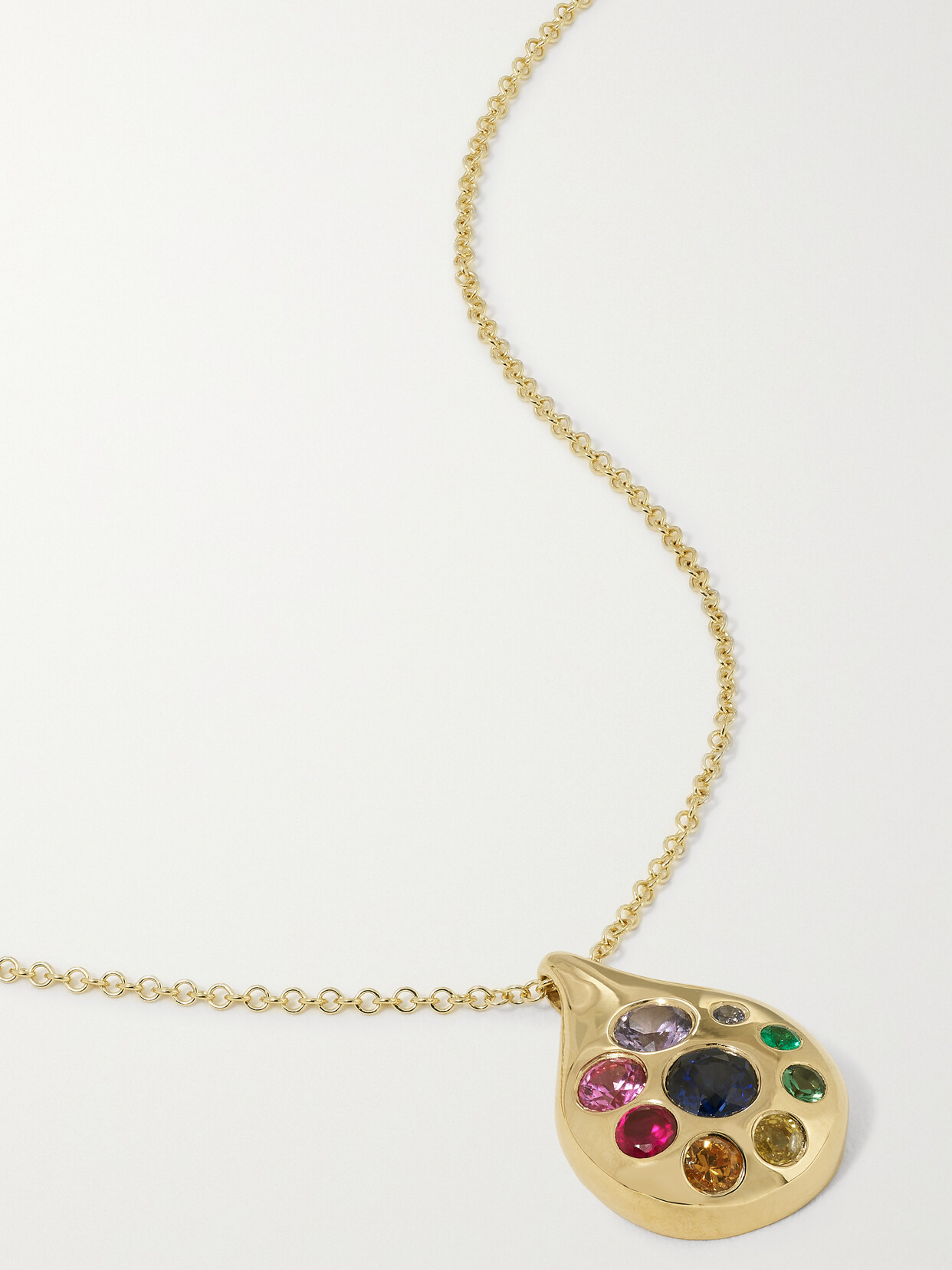 Brent Neale - Petal Medium 18-karat Gold, Sapphire And Emerald Necklace - one size