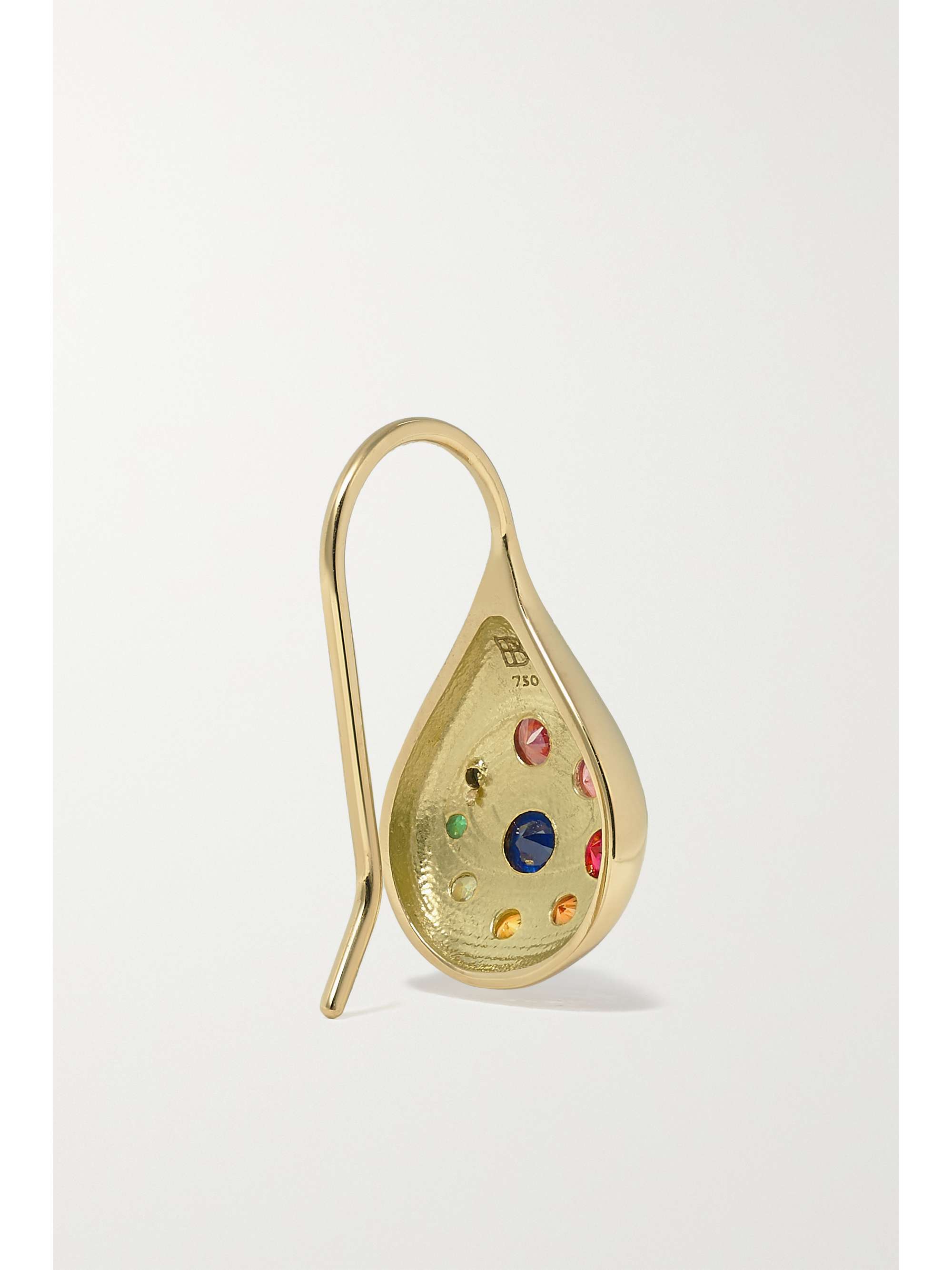 BRENT NEALE Petal small 18-karat gold, sapphire and emerald earrings