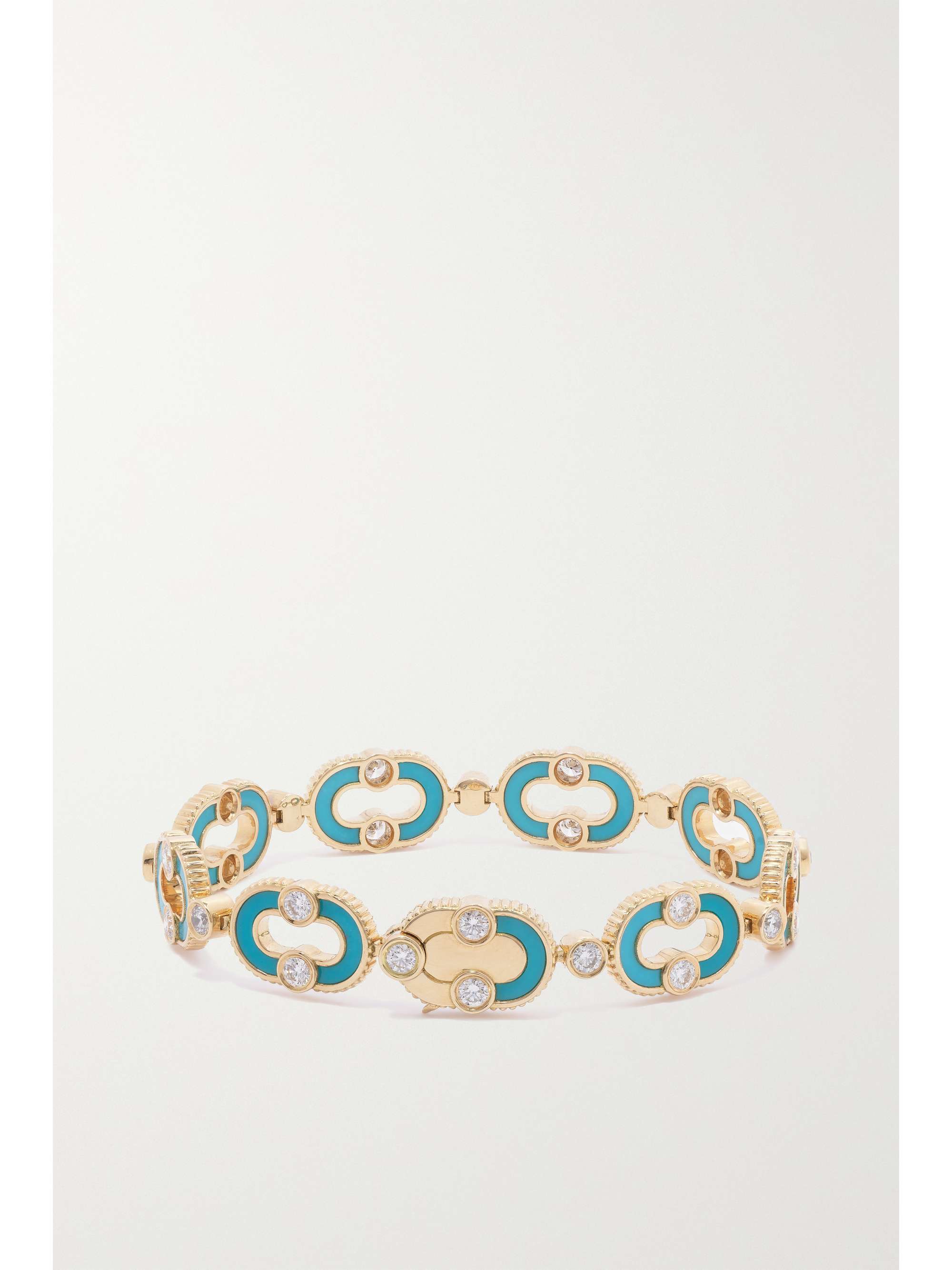 VILTIER Magnetic Enchainee 18-karat gold, turquoise and diamond bracelet