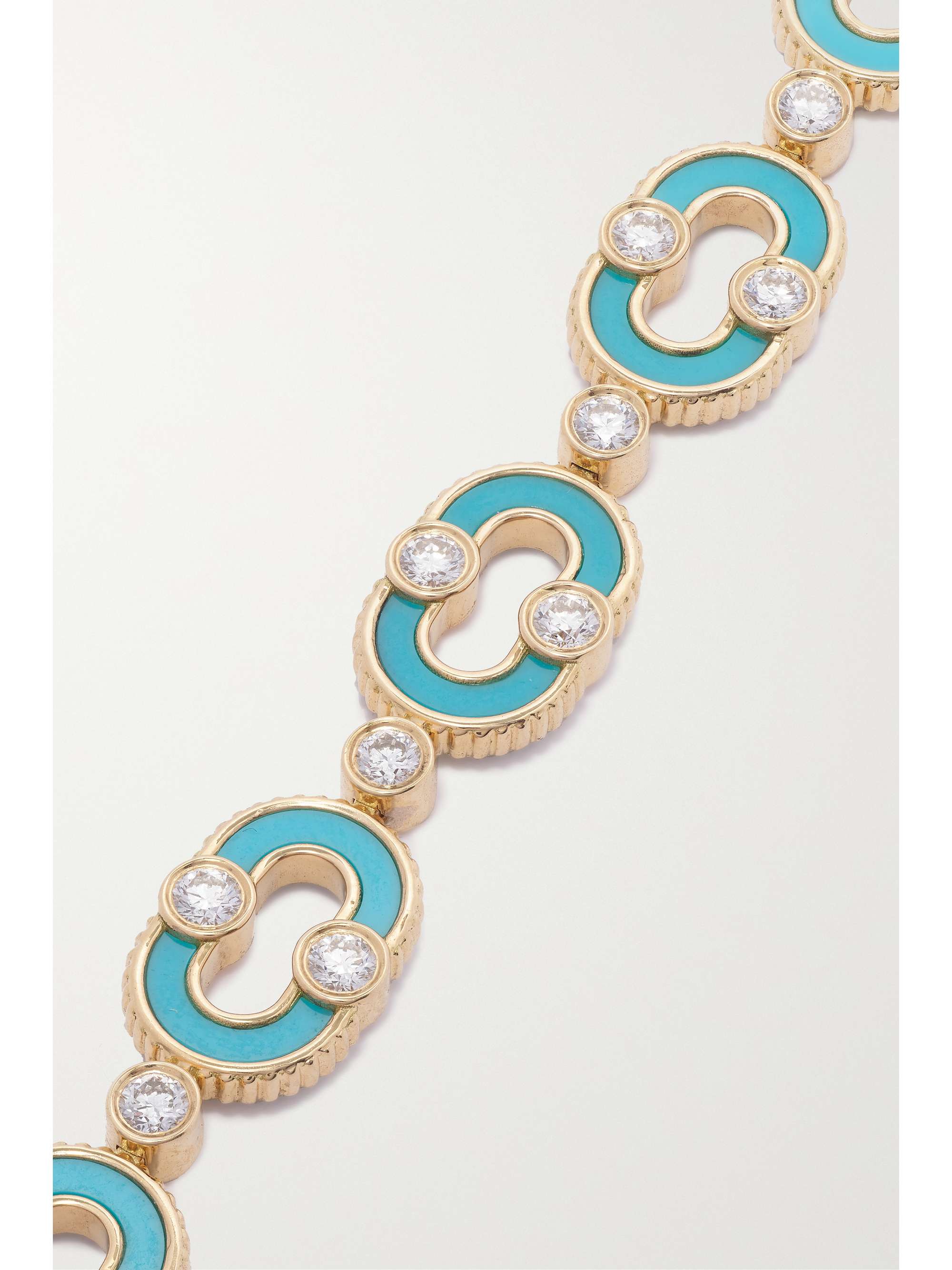 VILTIER Magnetic Enchainee 18-karat gold, turquoise and diamond bracelet