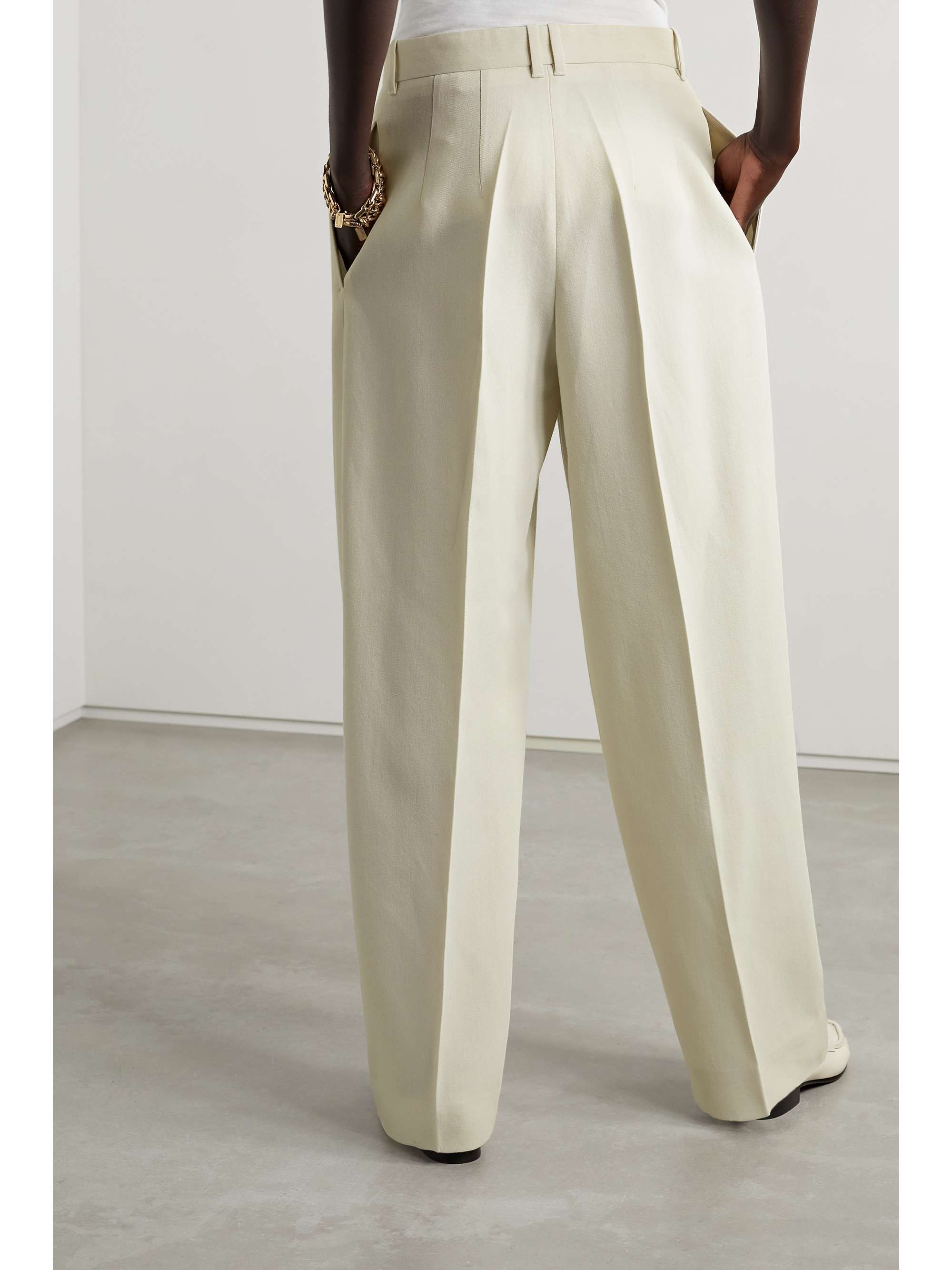 THE ROW Marcelina pleated wool and silk-blend wide-leg pants