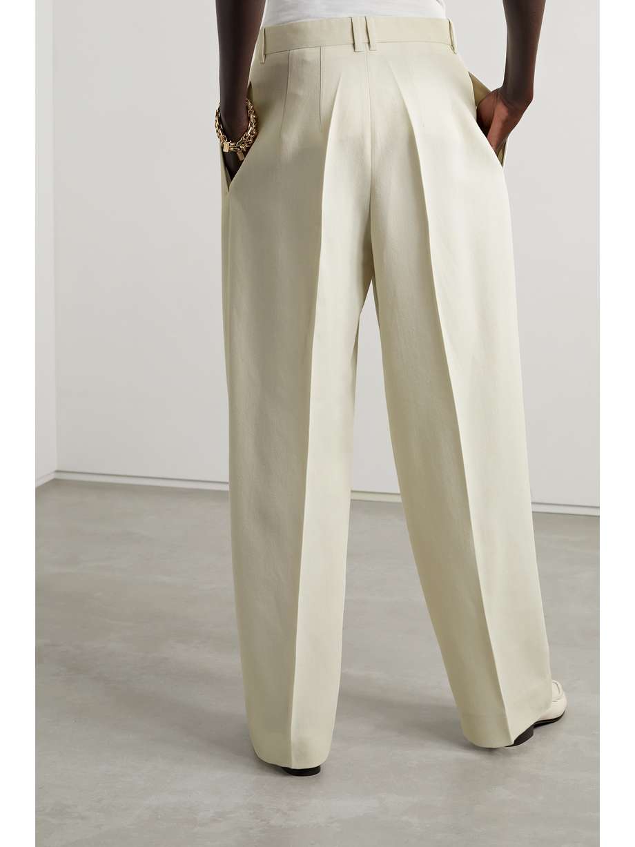 THE ROW Marcelina pleated wool and silkblend wideleg pants NETAPORTER