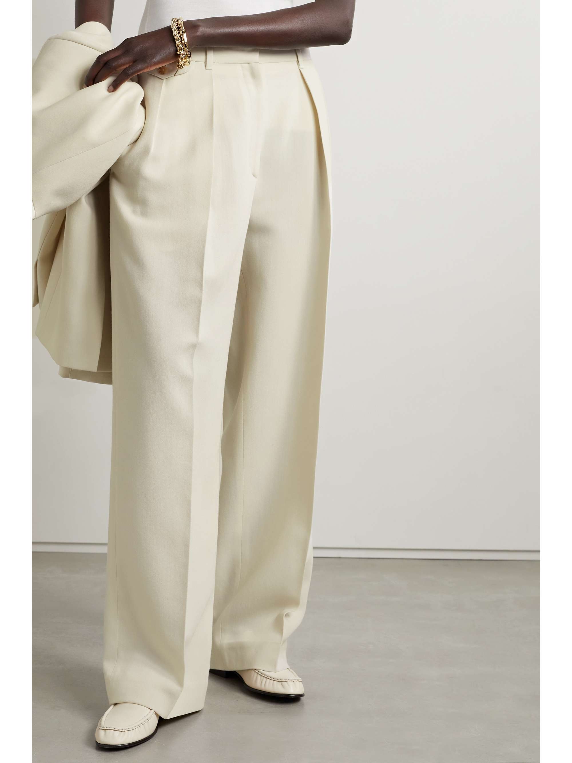 THE ROW Marcelina pleated wool and silk-blend wide-leg pants | NET-A-PORTER