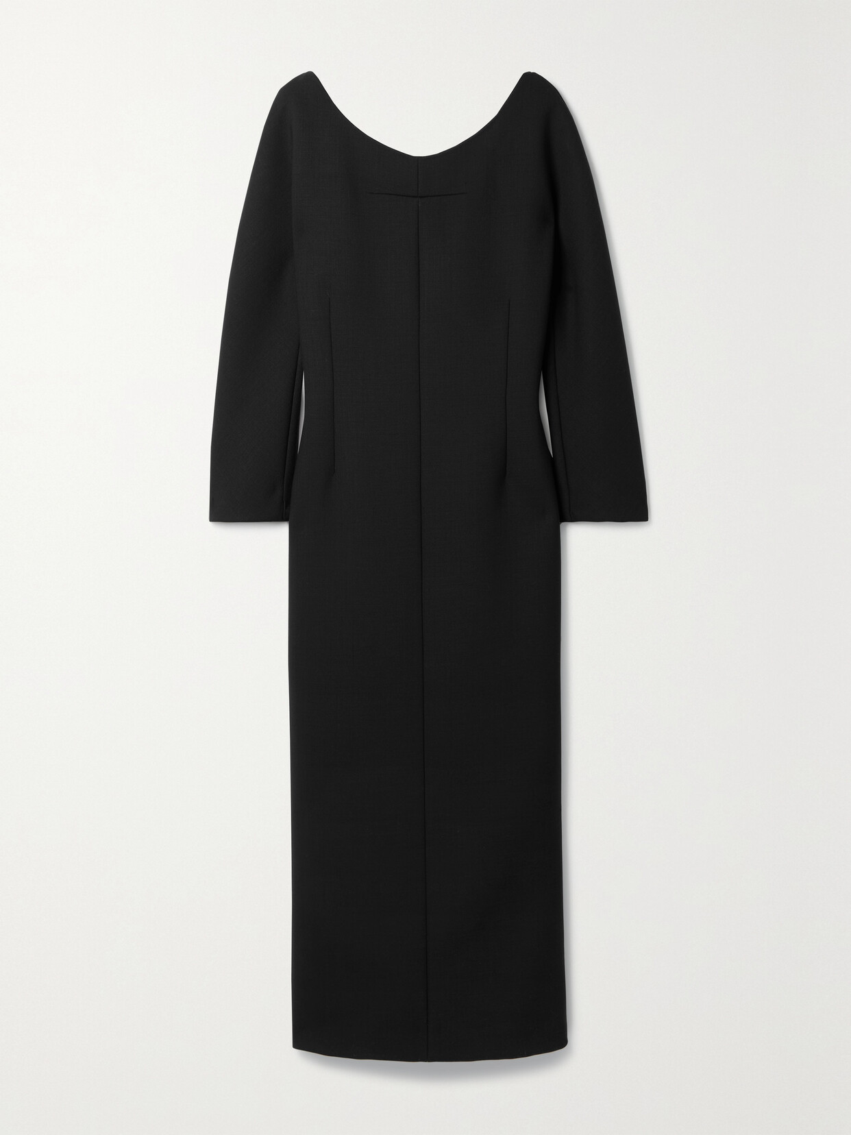 The Row Tulip Wool-blend Midi Dress In Black