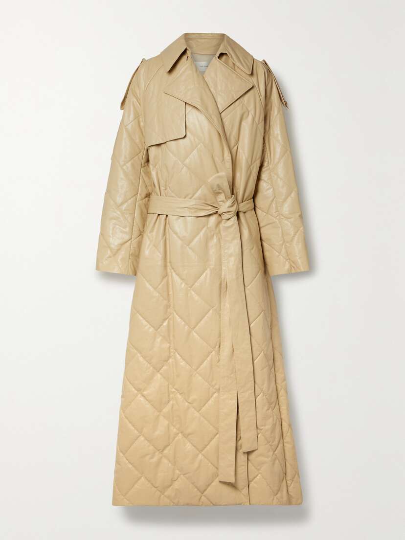 The Row — Agathon belted quilted leather coat
