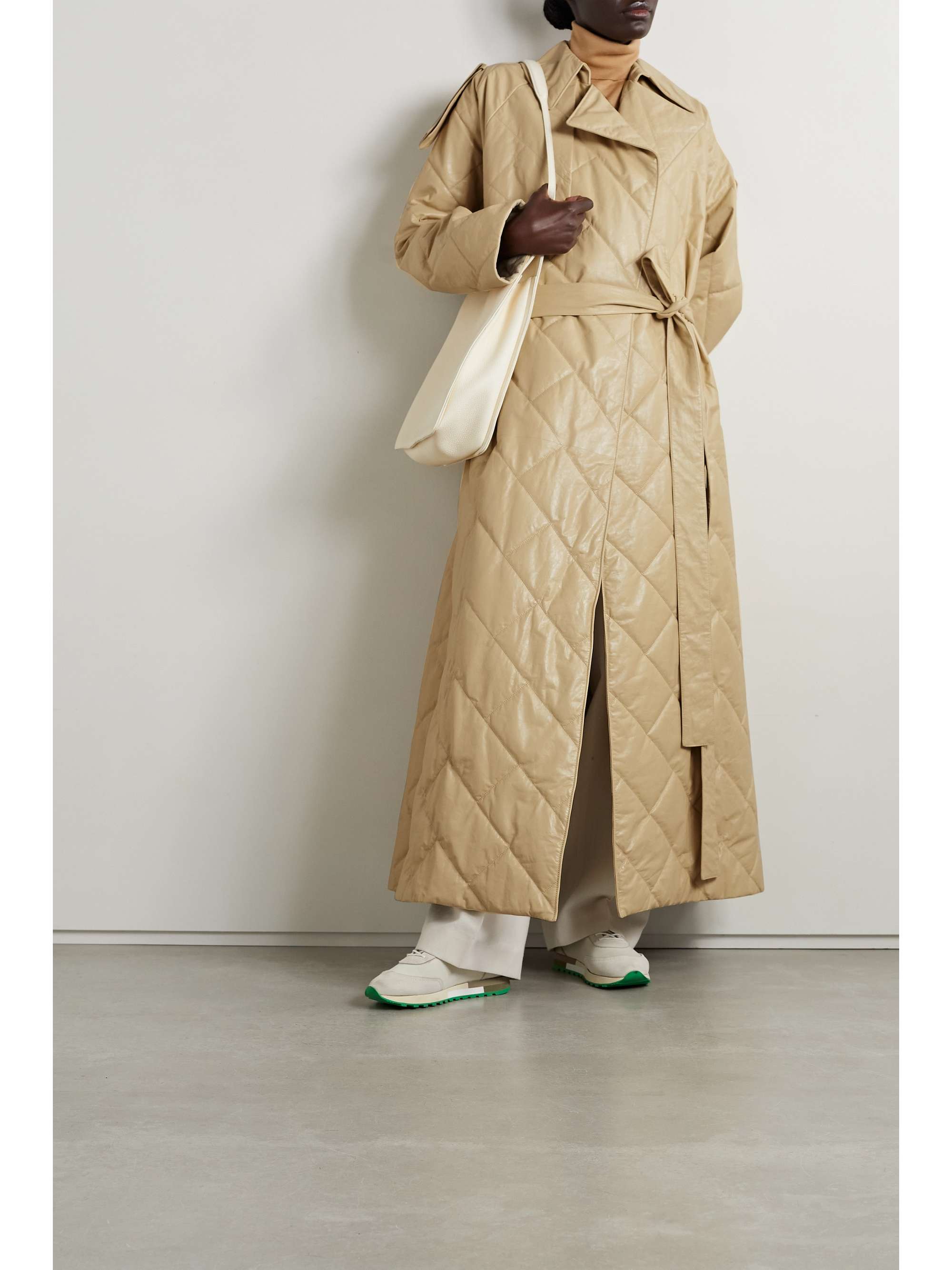 THE ROW Agathon belted quilted leather coat