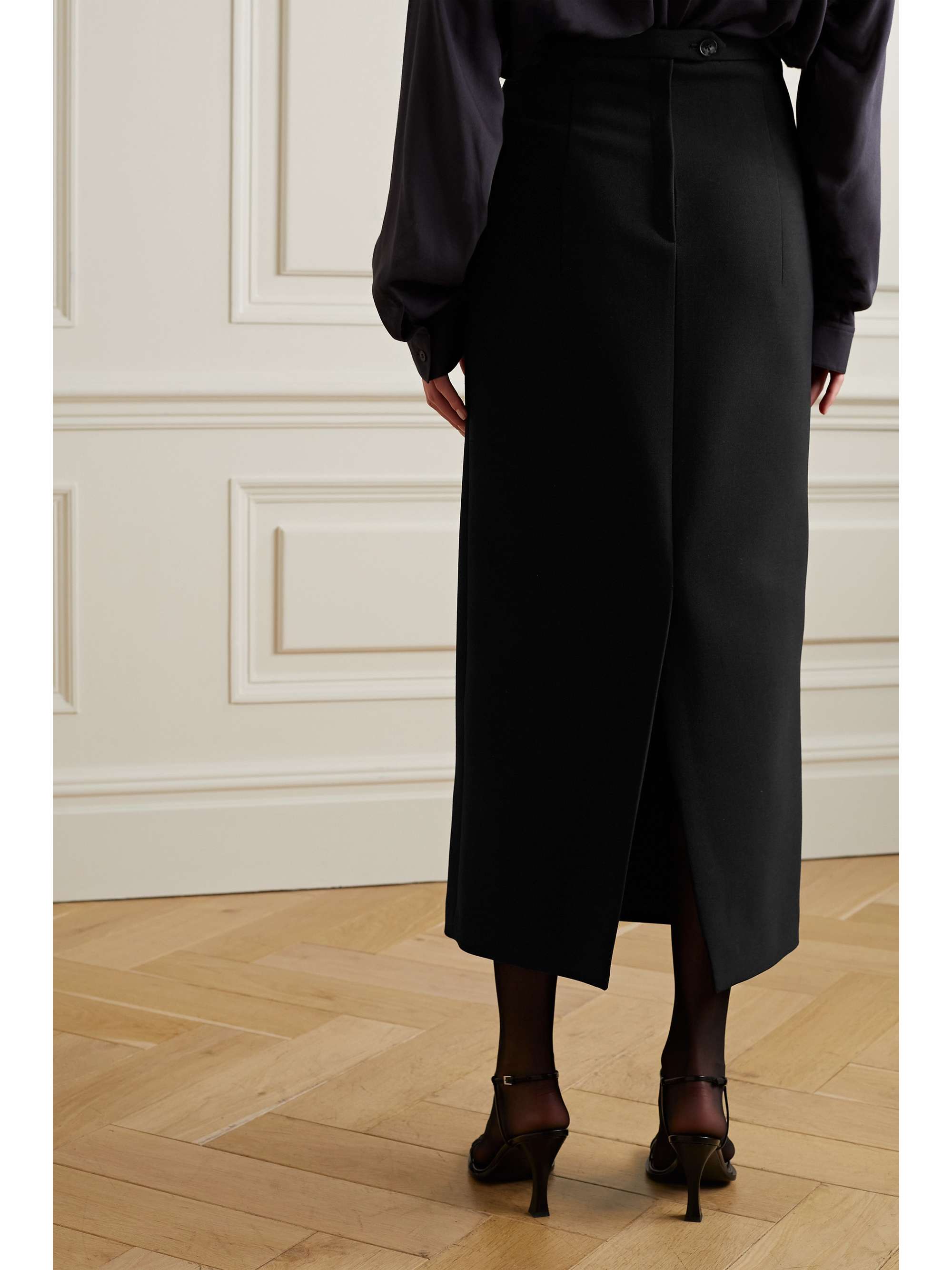 THE ROW Juno wool midi skirt