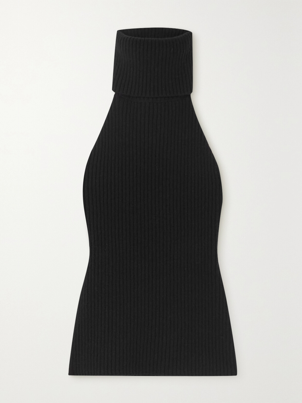 The Row - Edita Open-back Ribbed Wool And Cashmere-blend Turtleneck Top - Black