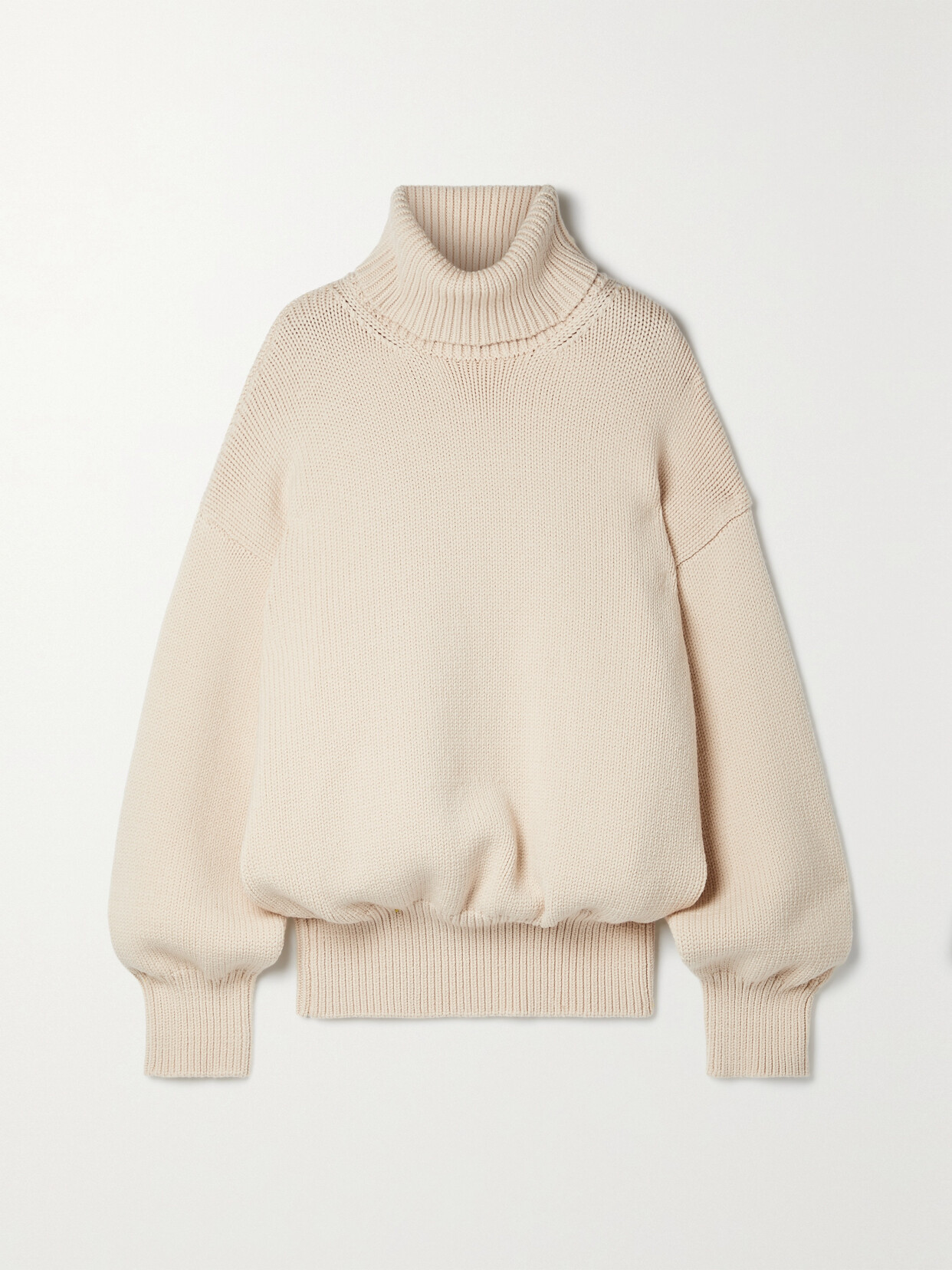 Shop The Row Ludo Oversized Merino Wool-blend Turtleneck Sweater In Neutrals