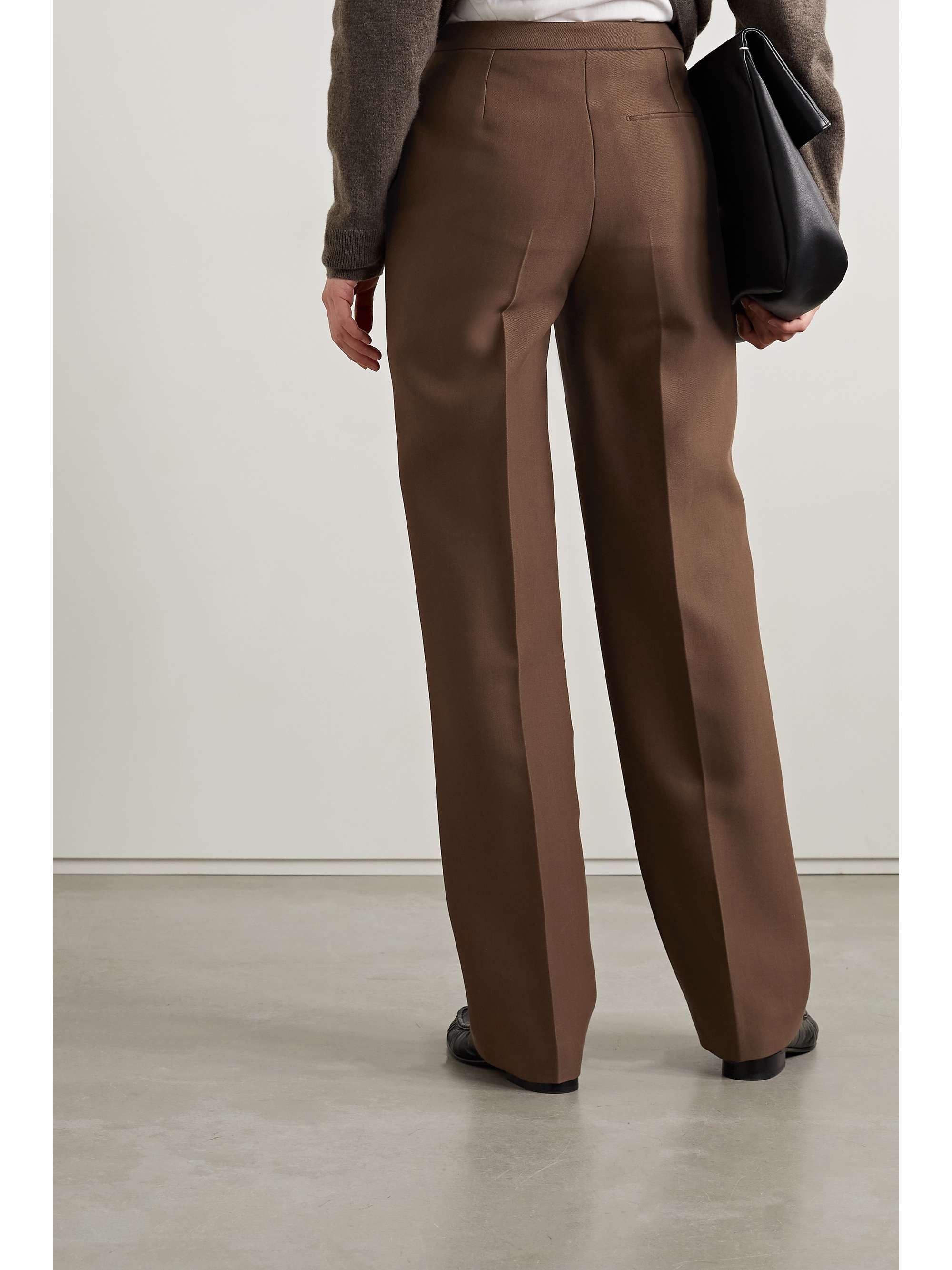 THE ROW Elia wool and silk-blend twill straight-leg pants