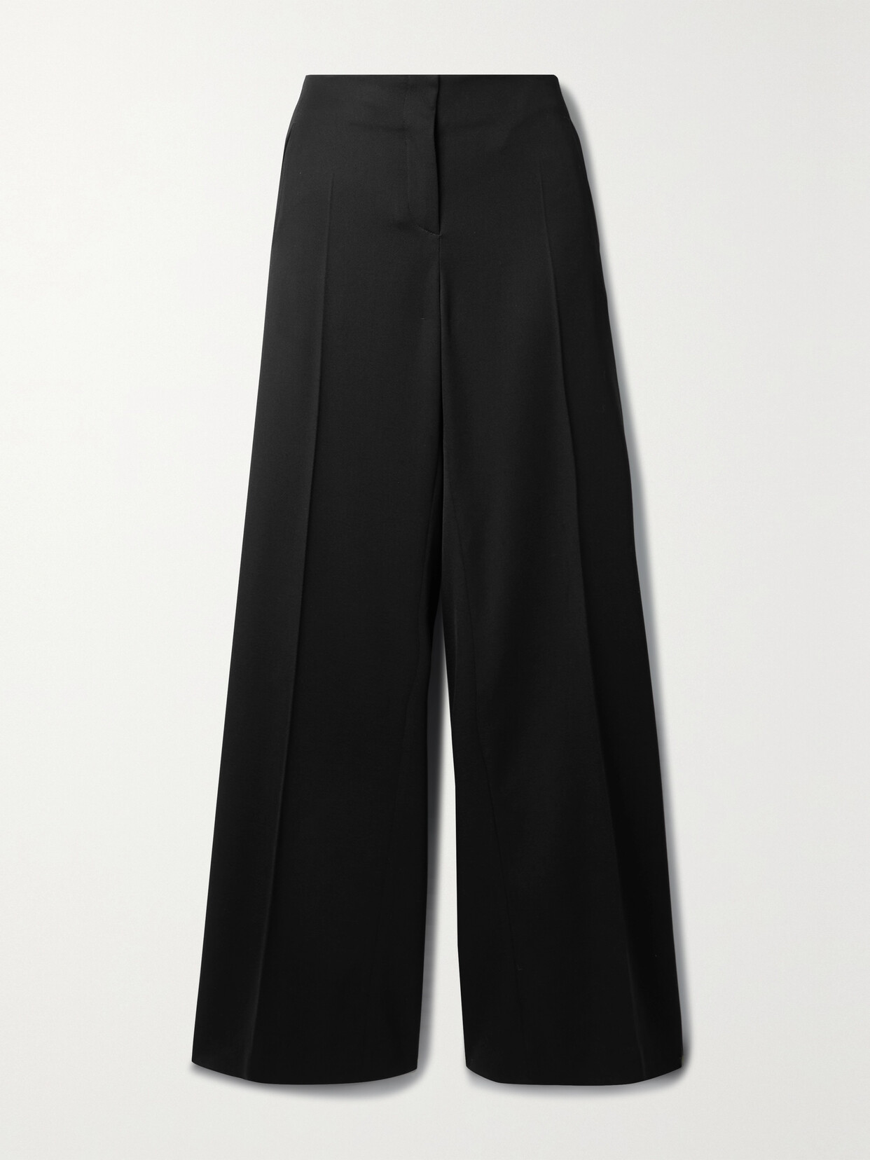 The Row Pipa Wool And Silk Wide-leg Pants In Black
