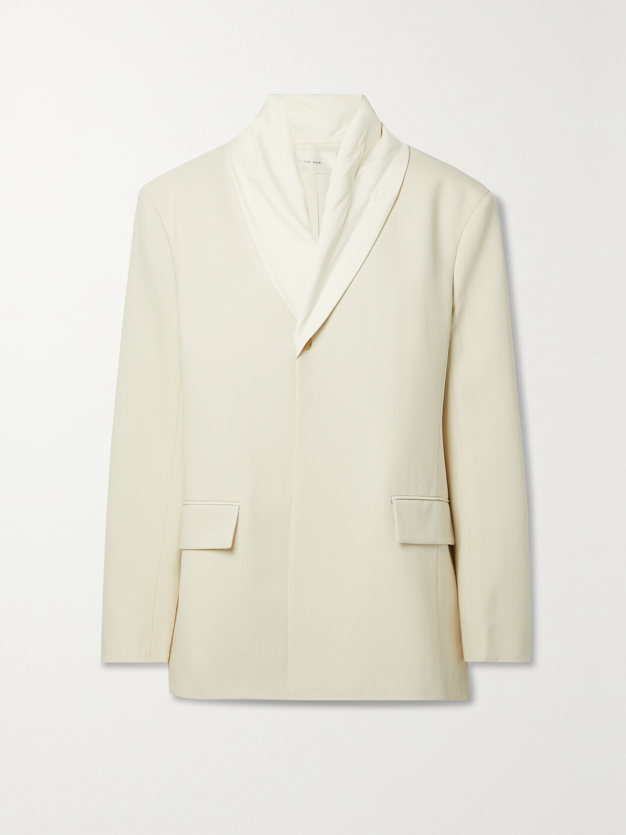 Shop The Row Jeanette Oversized Wool And Silk-blend Blazer In Off-white