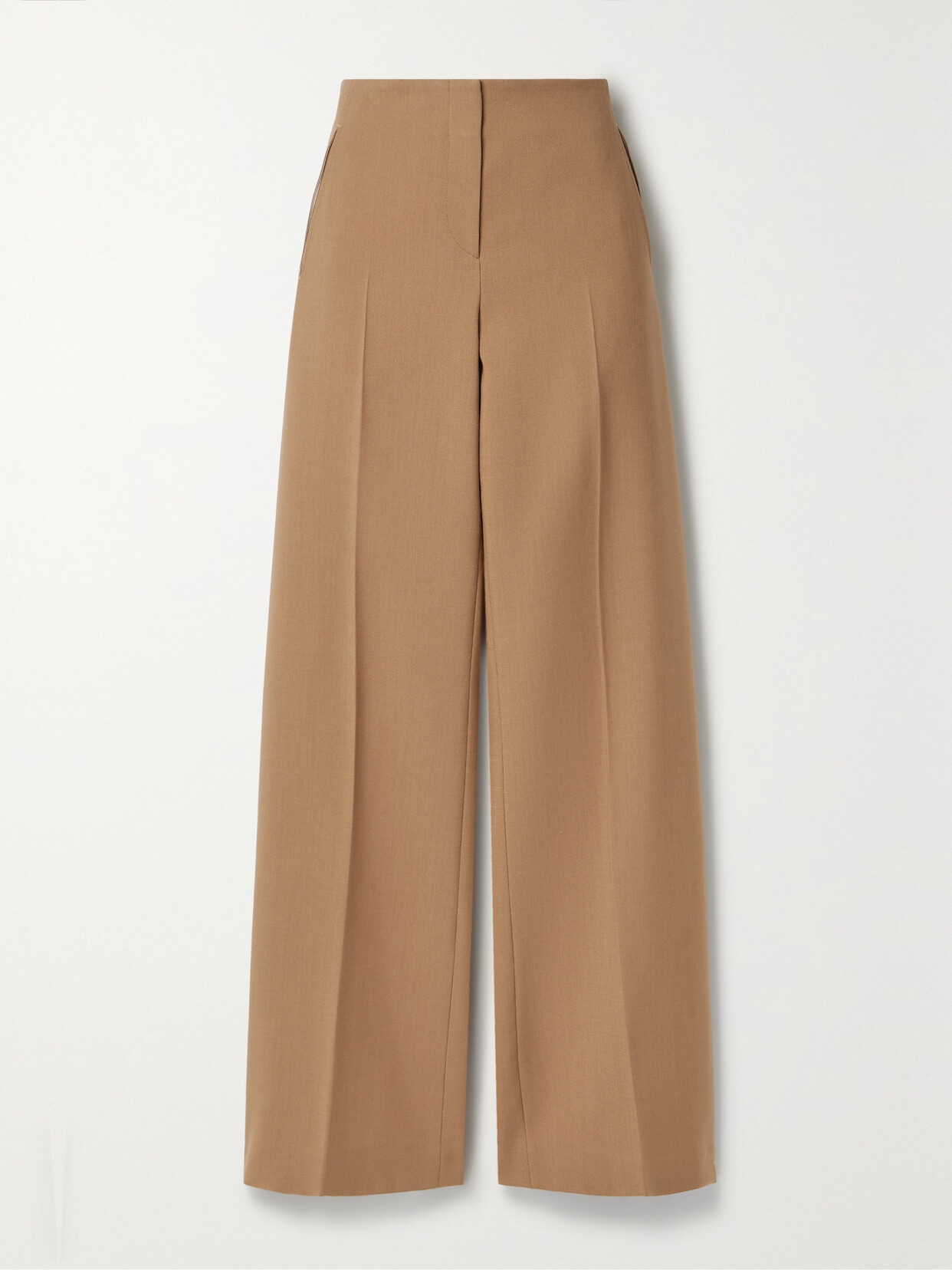 Shop The Row Pipa Wool And Silk-blend Wide-leg Pants In Brown