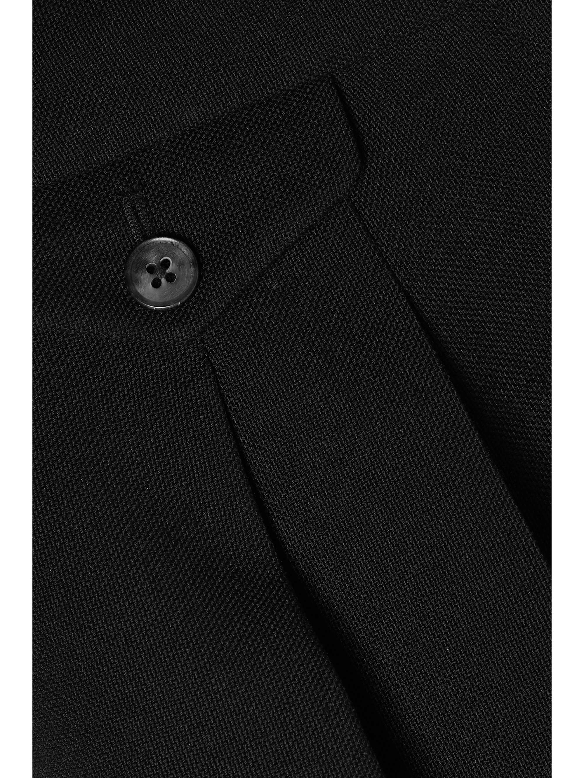THE ROW Marcellita pleated wool and mohair-blend piqué wide-leg pants