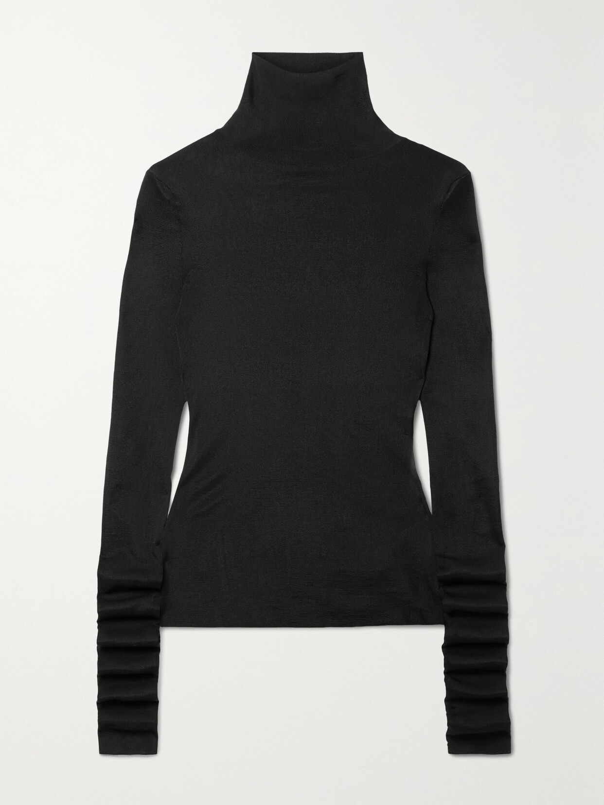 Shop The Row Benas Jersey Turtleneck Top In Black