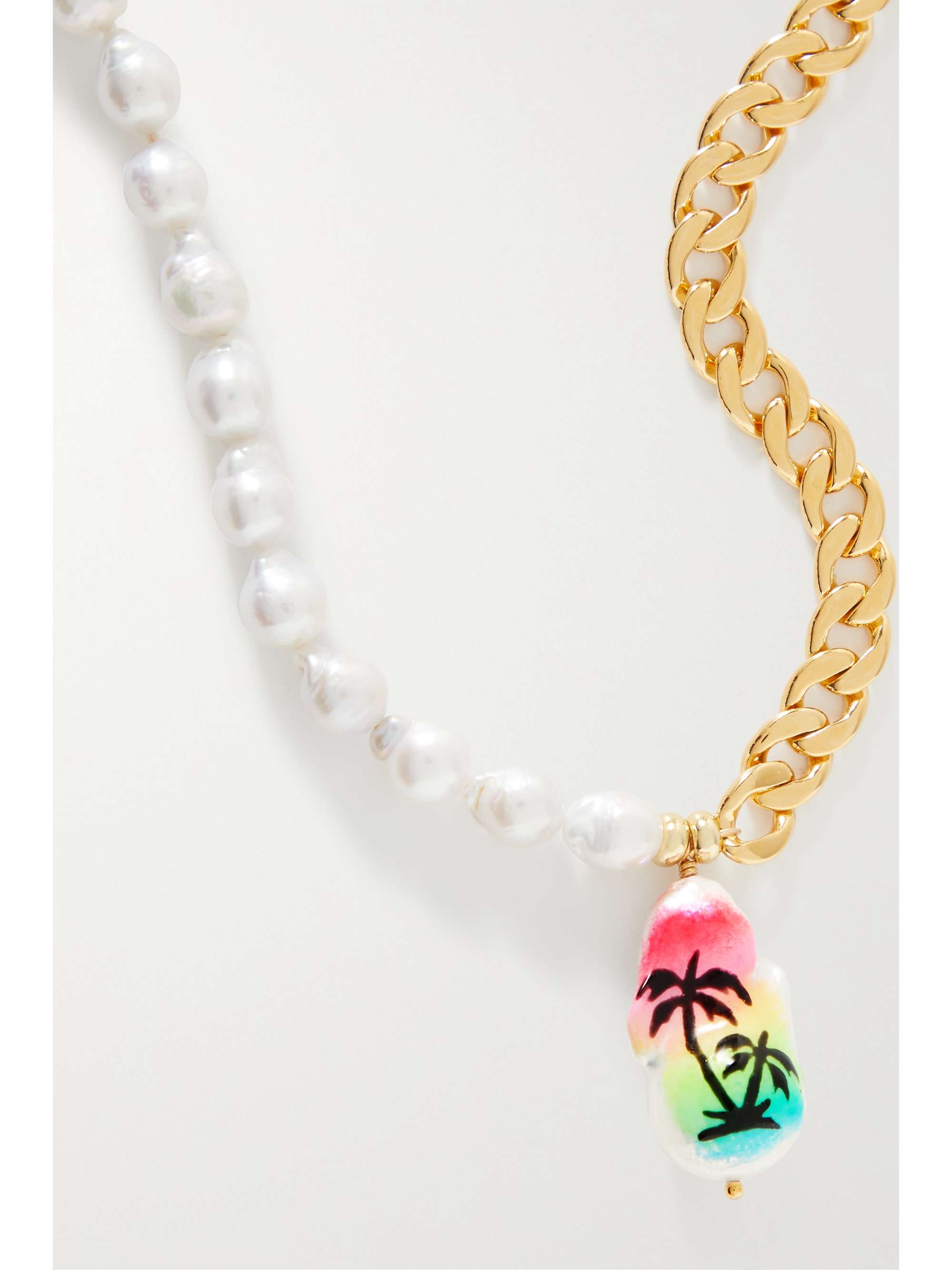 MARTHA CALVO Buena Vista goldplated pearl necklace NETAPORTER