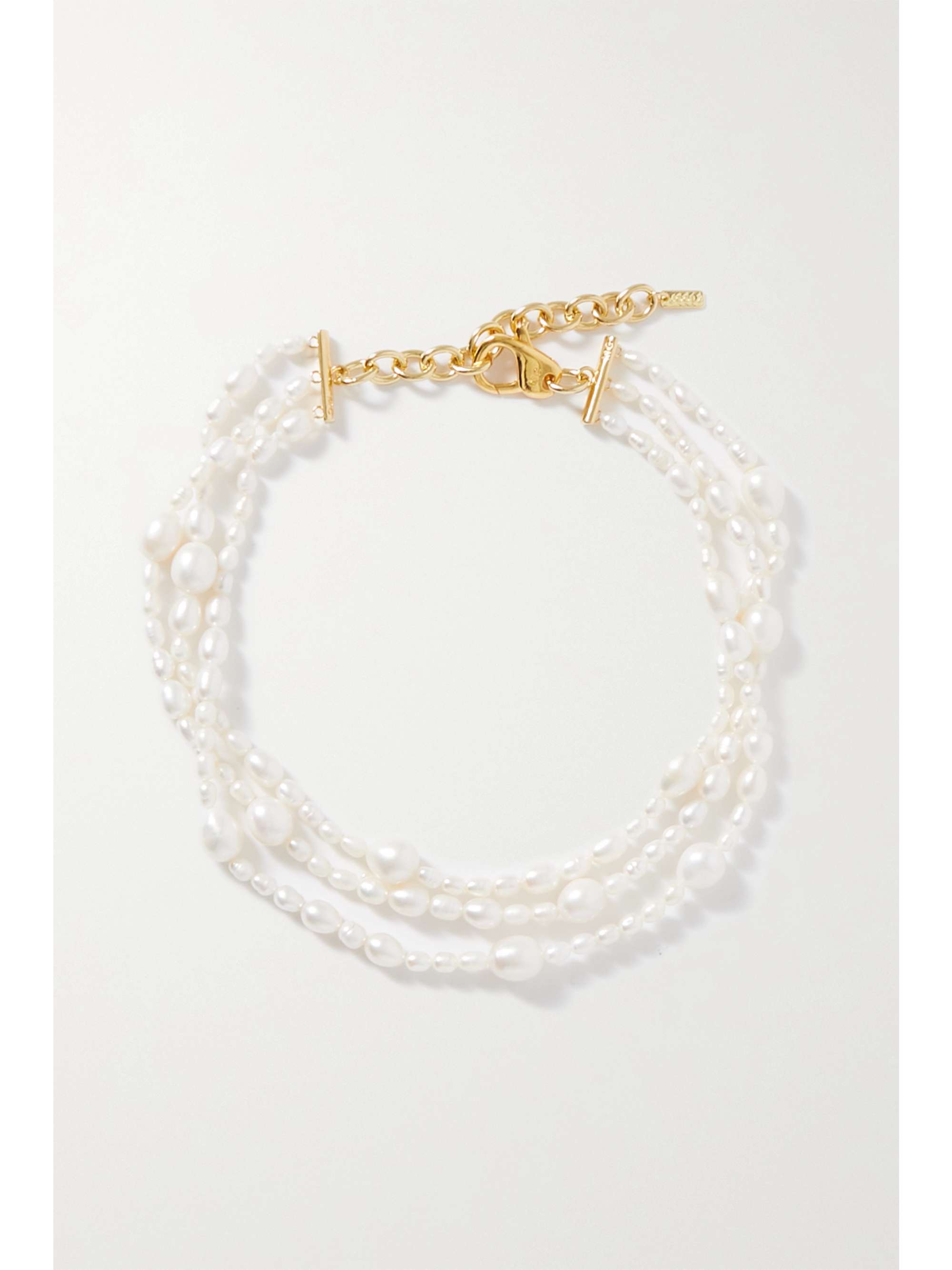 White Rosie gold-plated pearl necklace 