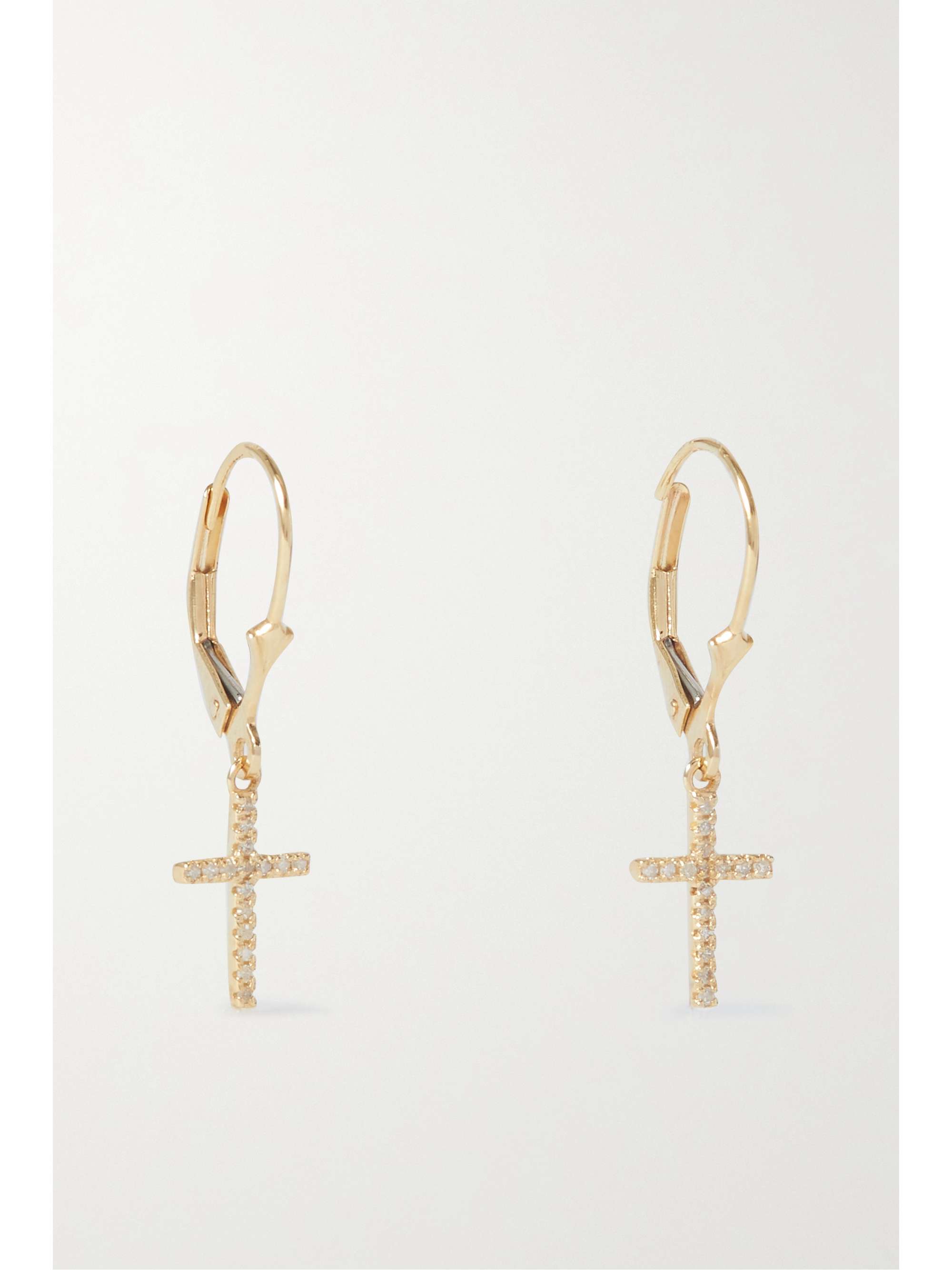 THE M JEWELERS Cross gold diamond earrings NETAPORTER