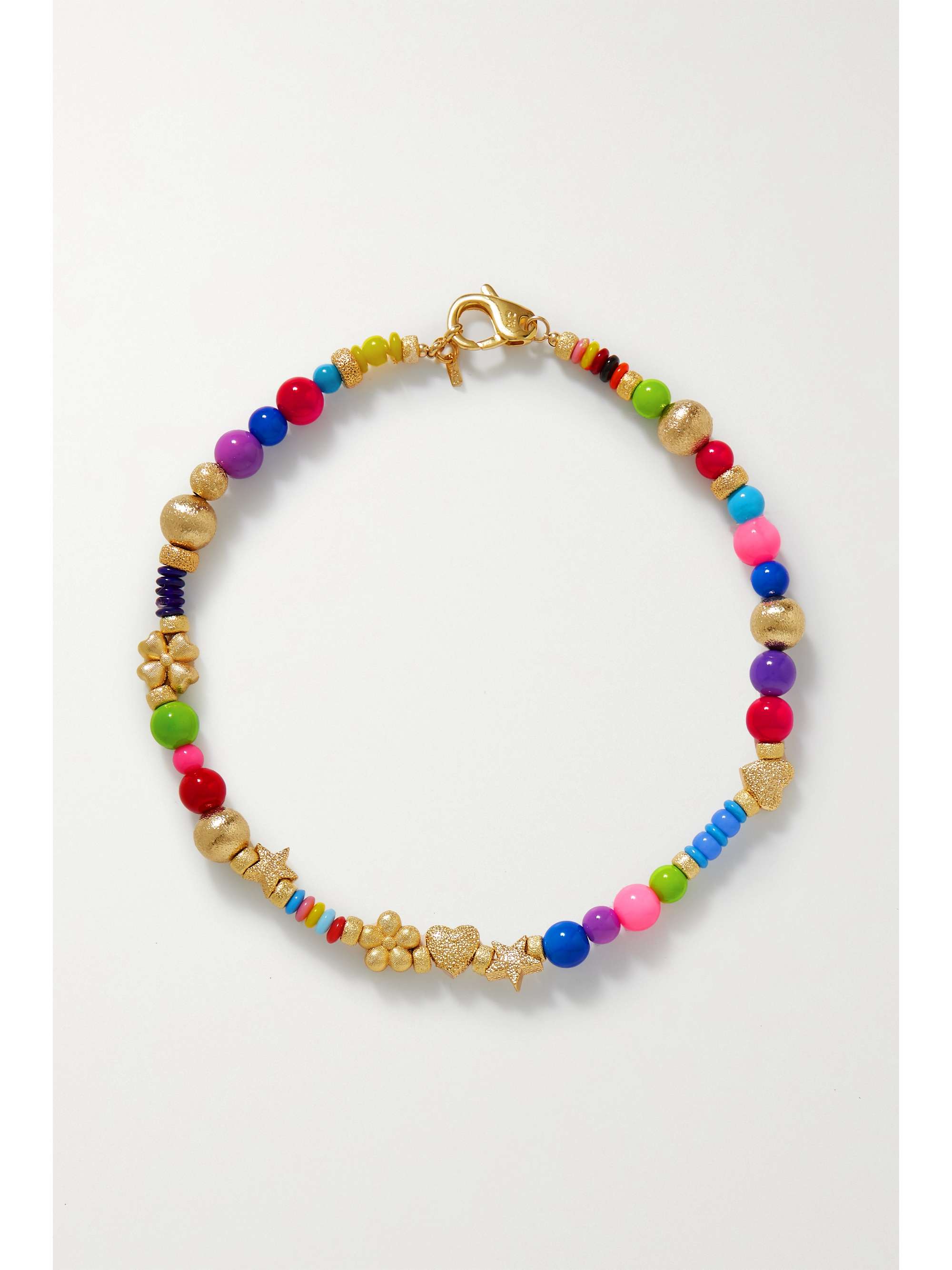 Pink Ambreous gold-plated beaded 