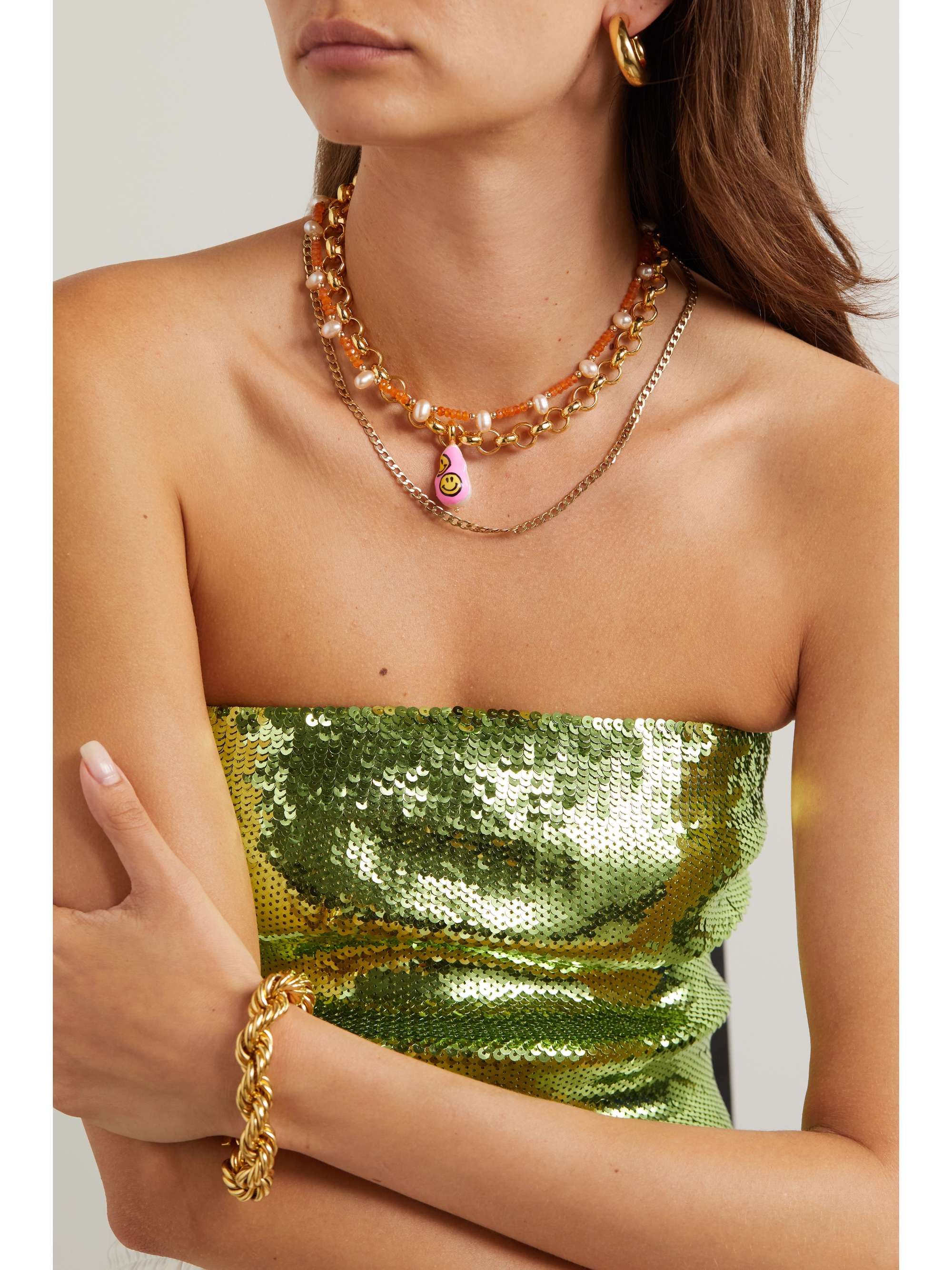 Gold Smiles All Round gold-plated pearl 