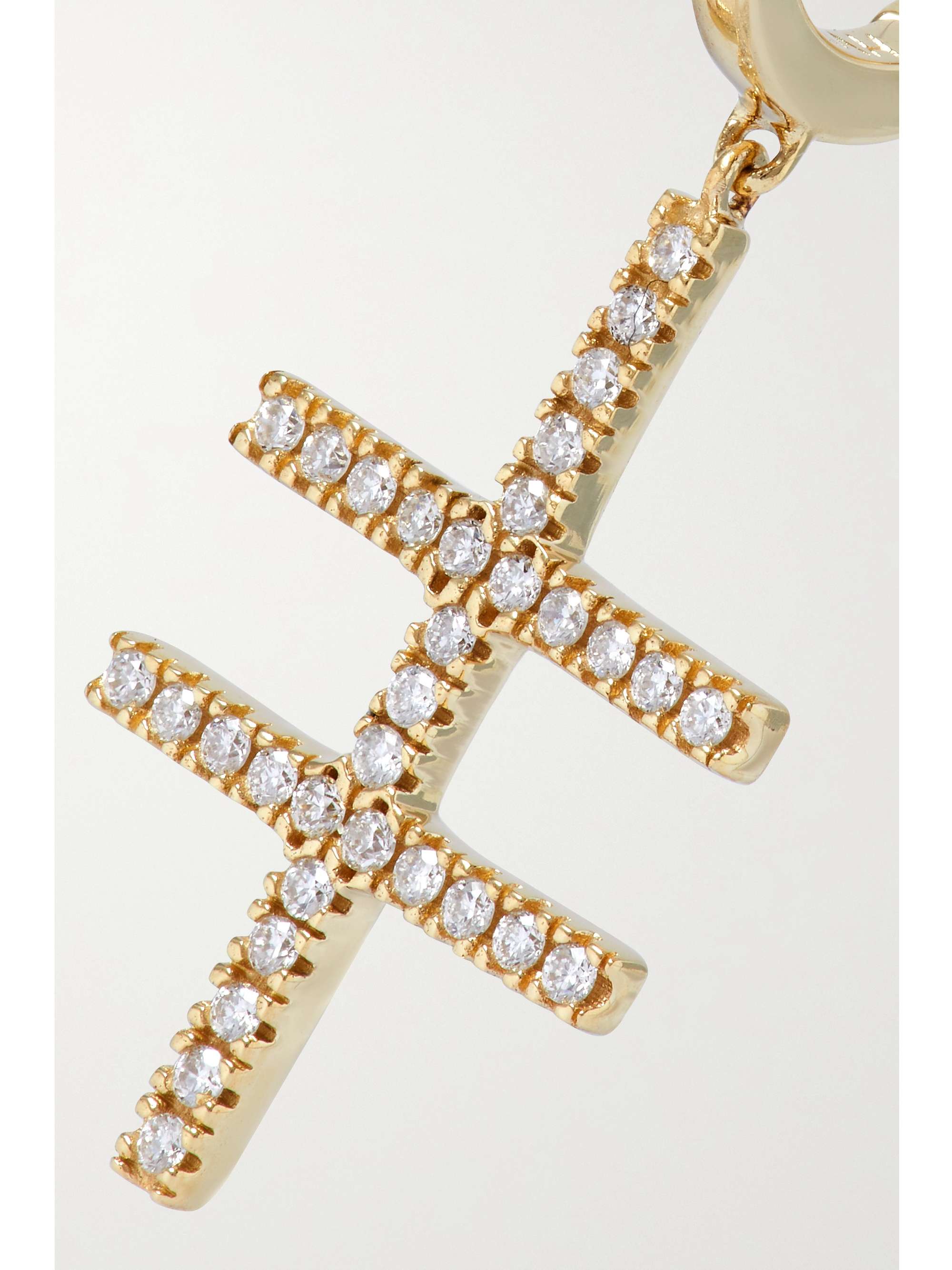 BY PARIAH Double Crossing 14-karat recycled gold diamond single hoop earring