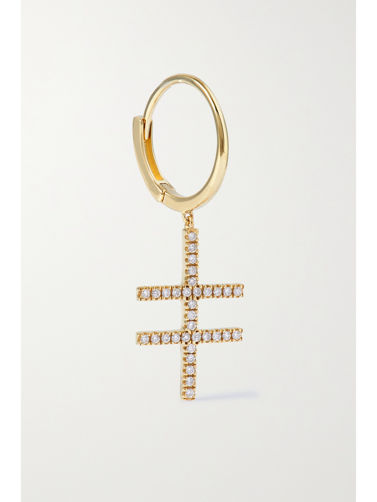 By Pariah - Double Crossing 14-karat Recycled Gold Diamond Single Hoop Earring - One size