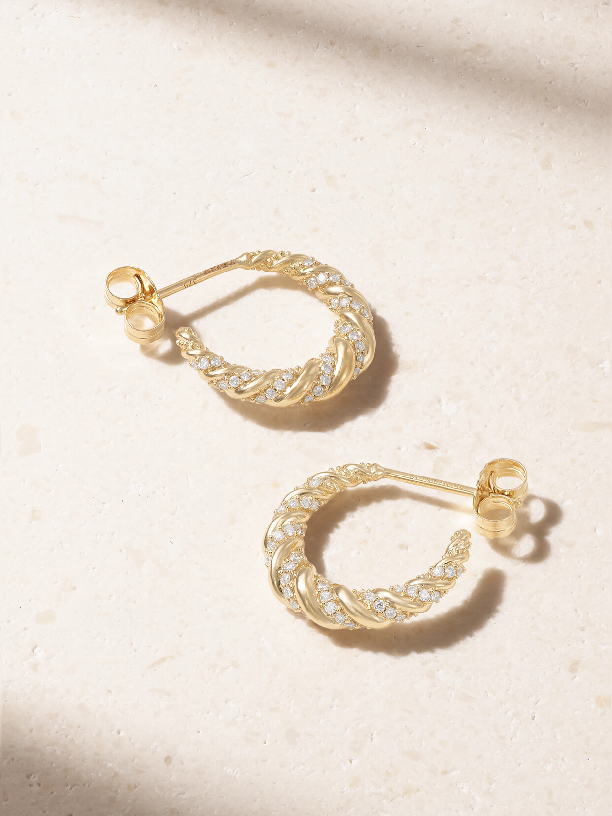 By Pariah - + Net Sustain Gold Linings 9-karat Recycled Gold Diamond Hoop Earrings - One size