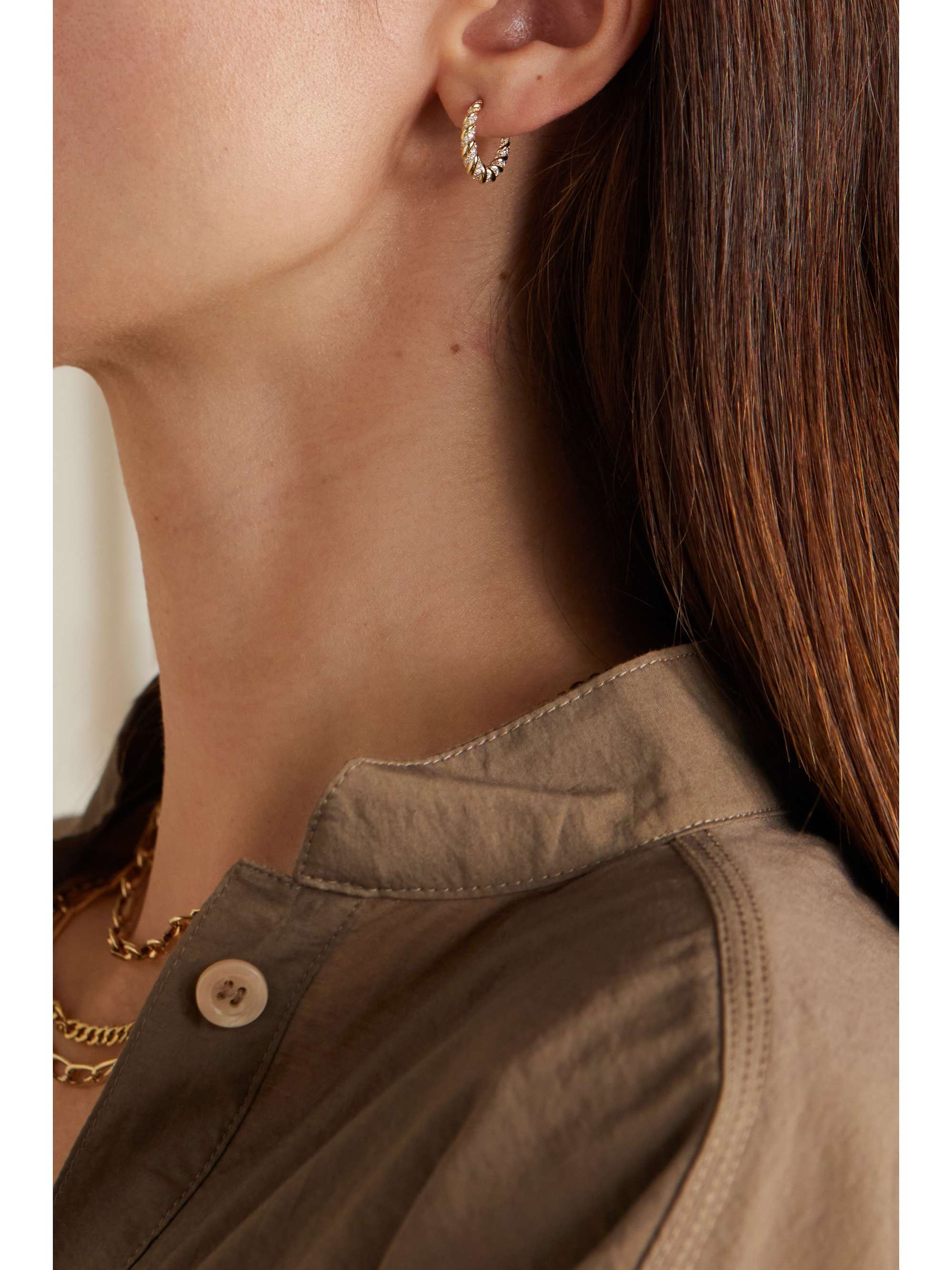 BY PARIAH Gold Linings 9-karat recycled gold diamond hoop earrings