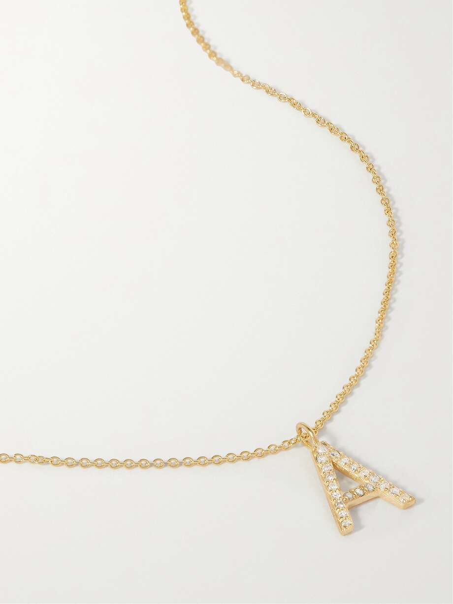 THE M JEWELERS Diamond Block gold diamond necklace NETAPORTER