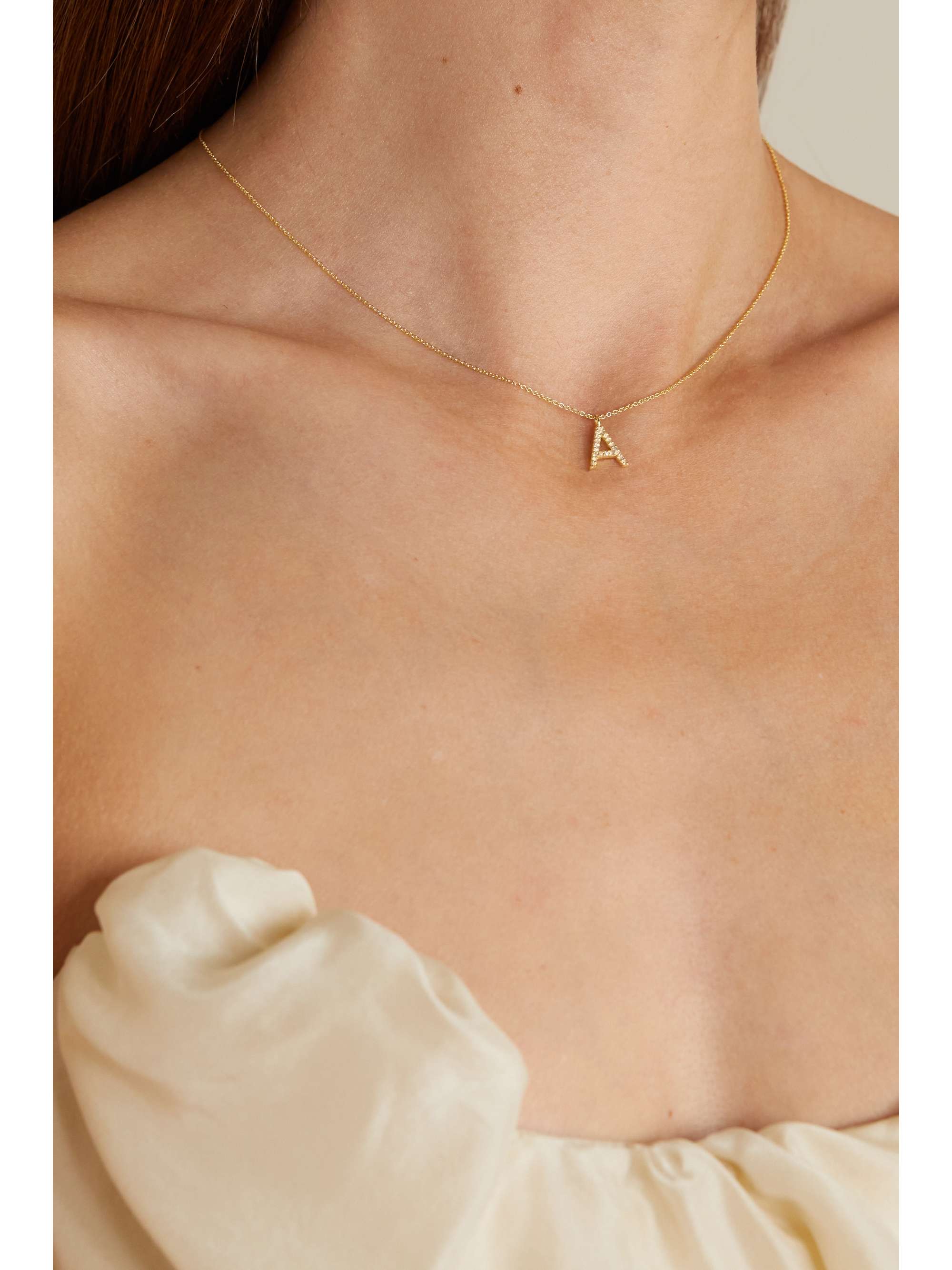 THE M JEWELERS Diamond Block gold diamond necklace  NET-A-PORTER