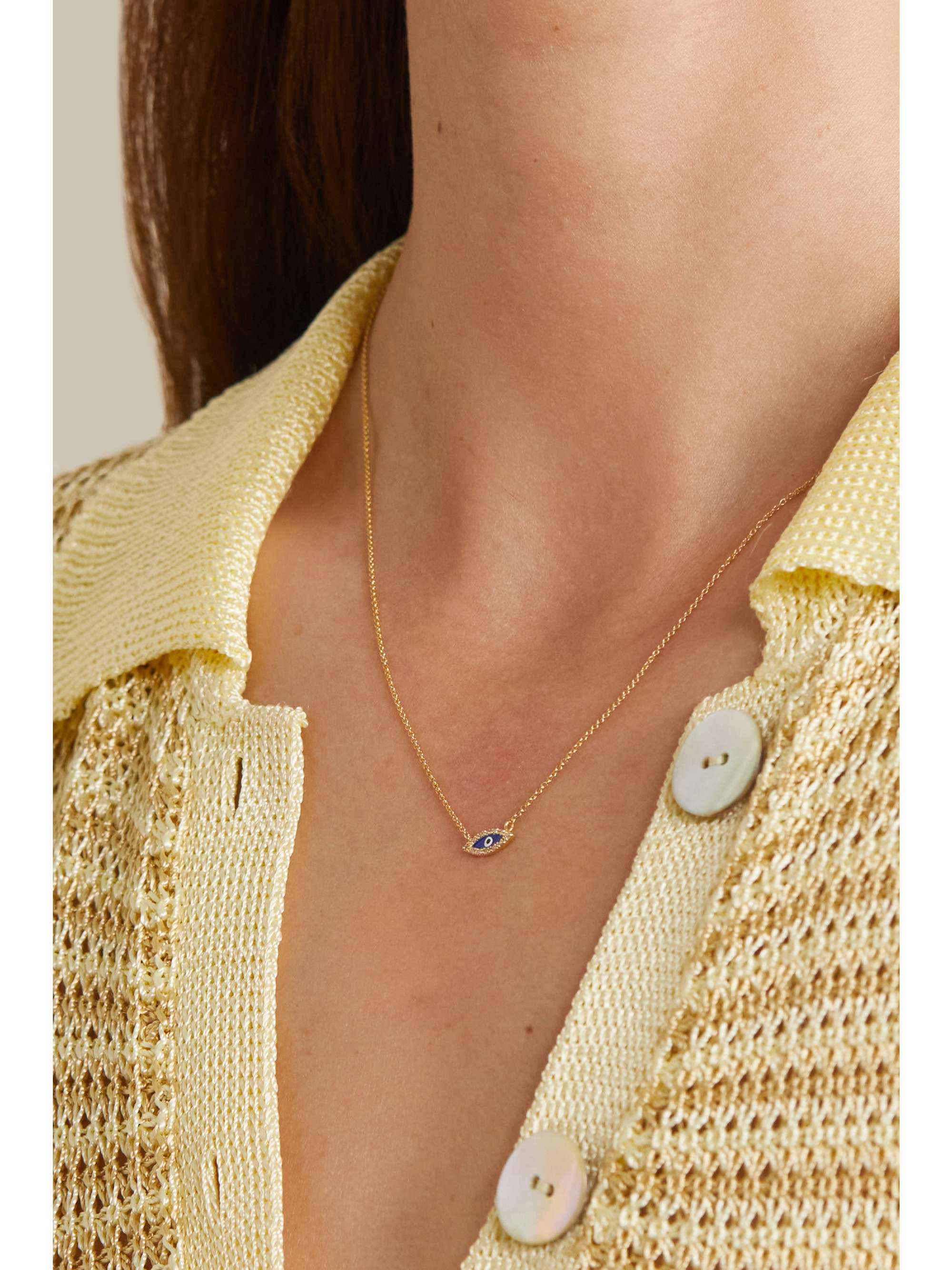 THE M JEWELERS Evil Eye gold, enamel and diamond necklace NETAPORTER