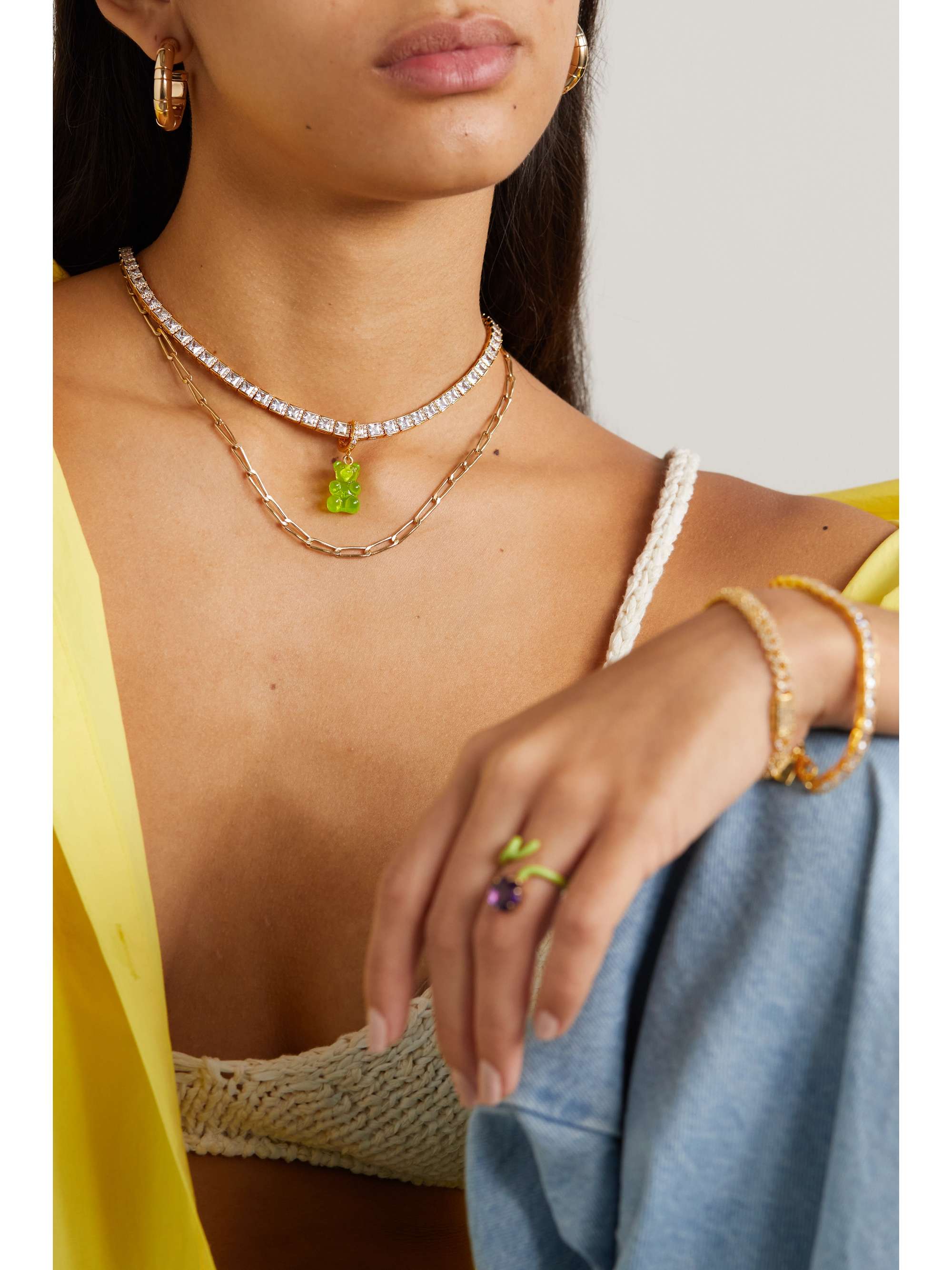 CRYSTAL HAZE JEWELRY Serena gold-plated cubic zirconia necklace
