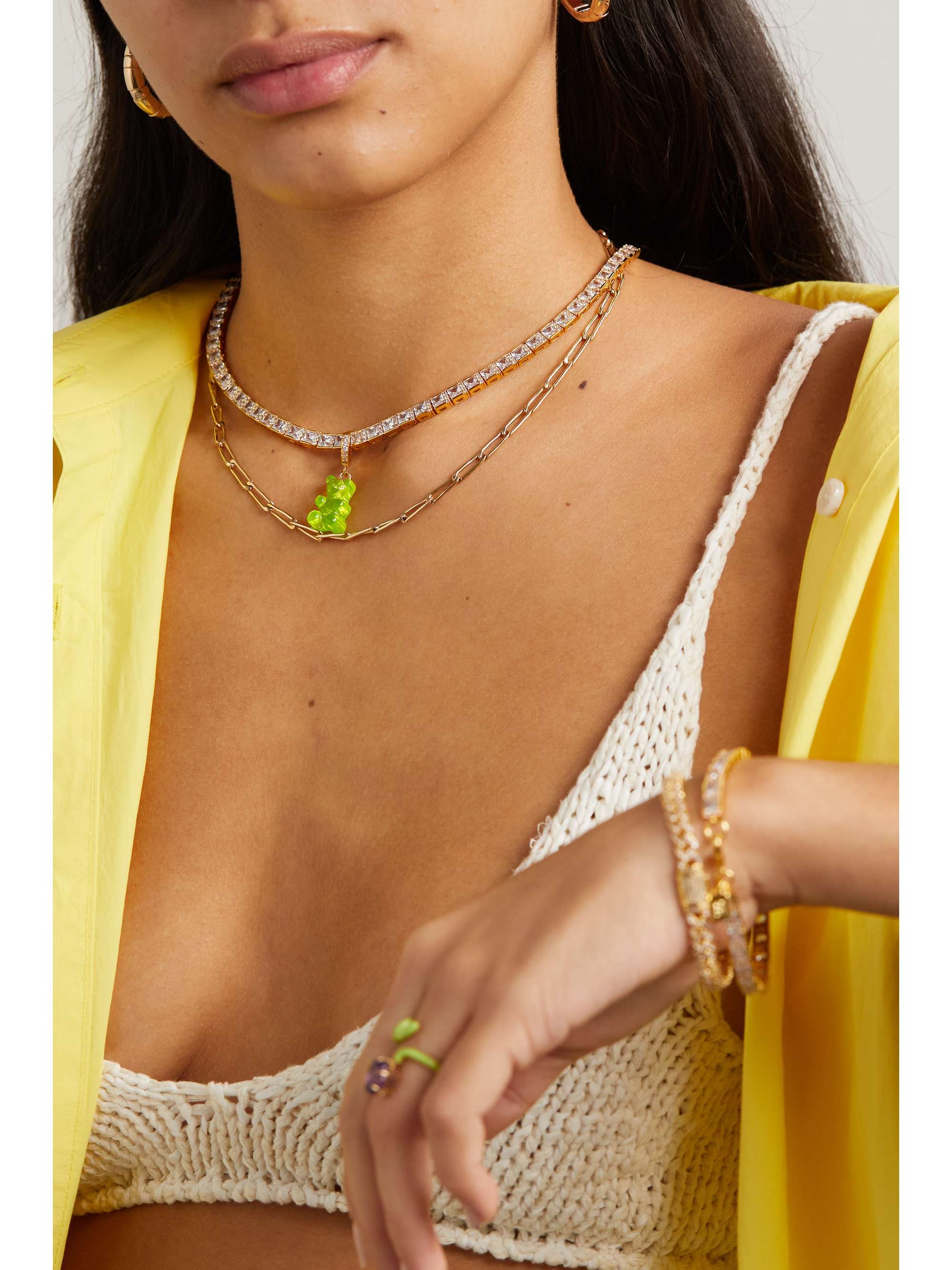 CRYSTAL HAZE JEWELRY Serena gold-plated cubic zirconia necklace