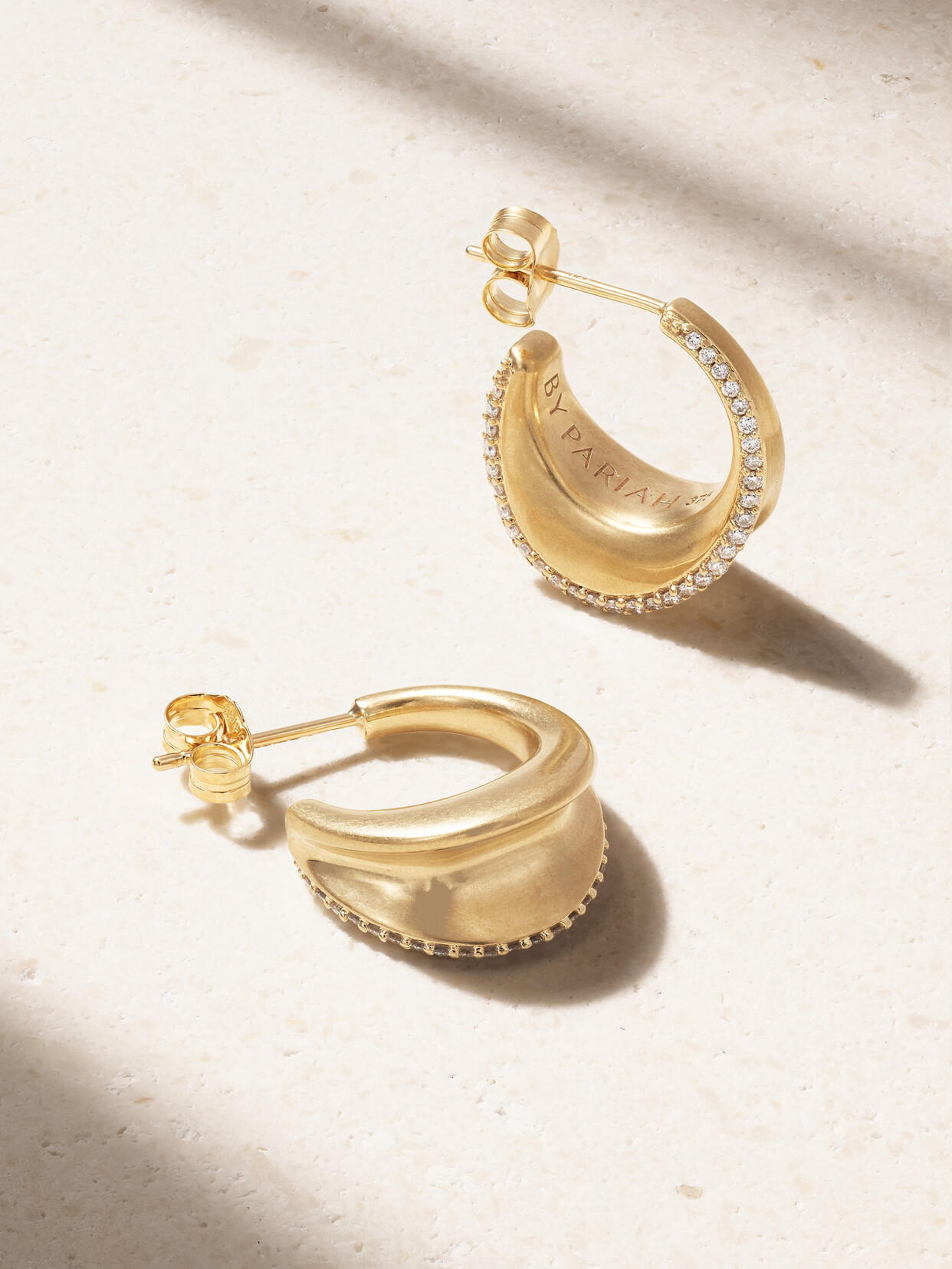 By Pariah - Recycled 9-karat Gold Diamond Hoop Earrings - one size 22 Awaiting product image