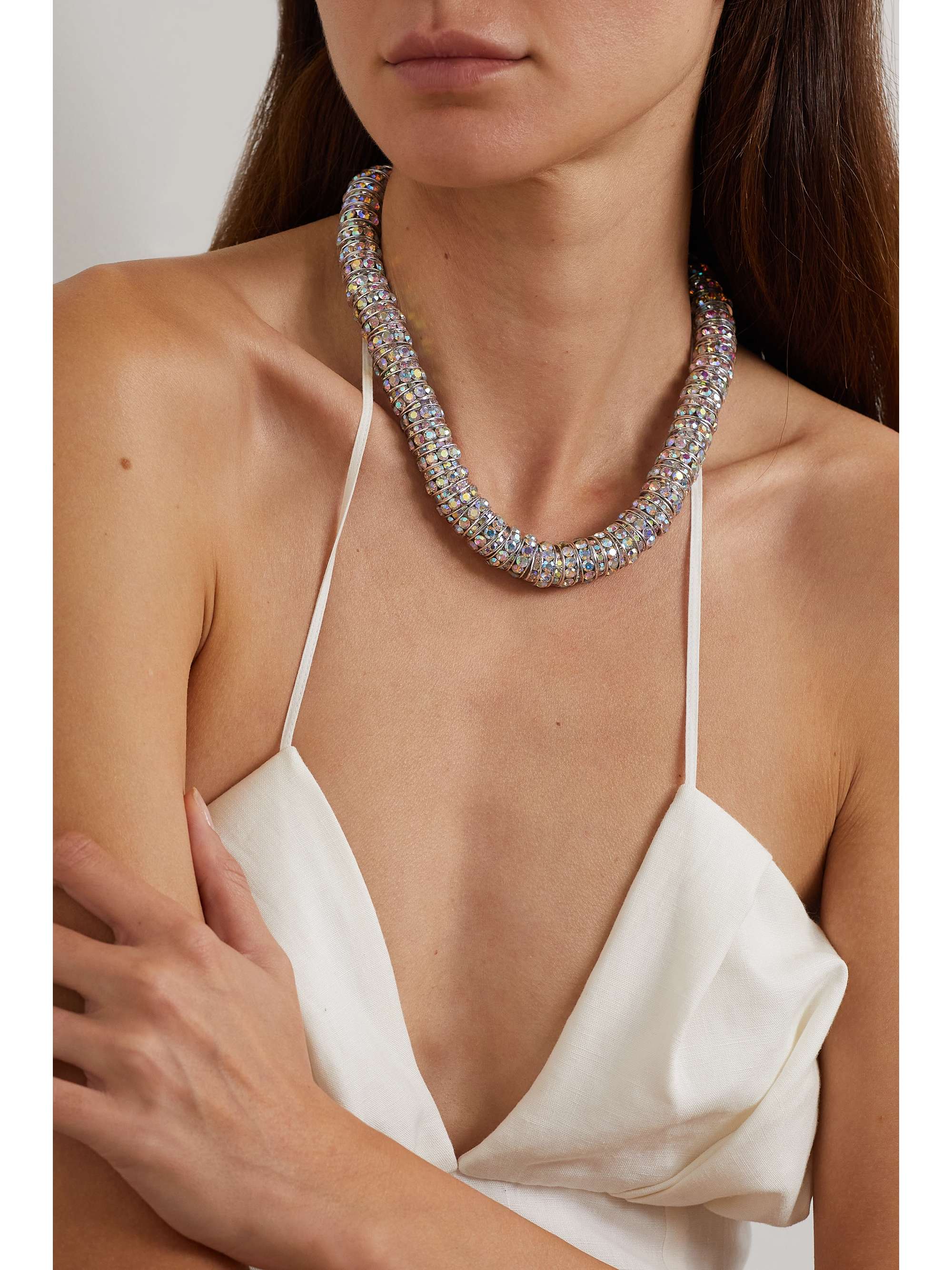 PEARL OCTOPUSS.Y Silver-plated crystal necklace